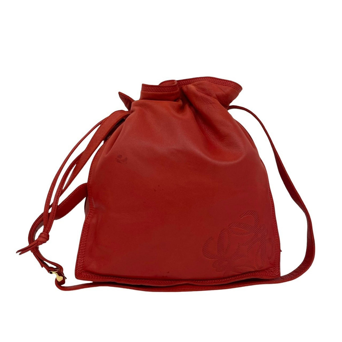 Loewe Red Color Leather Shoulder Bag (Pre-Owned)