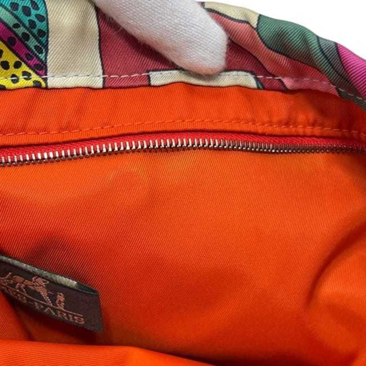 Hermes Multi-Color Silk Barenia Leather Pouch (Pre-Owned)