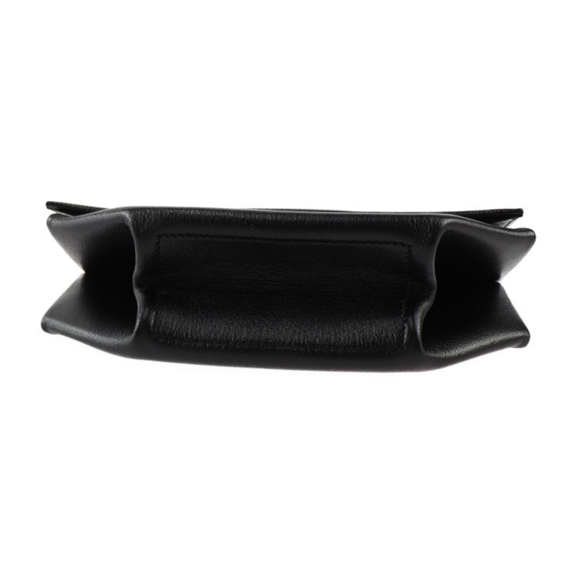 Hermes Black Chevre Leather Clutch Bag Handbag (Pre-Owned)