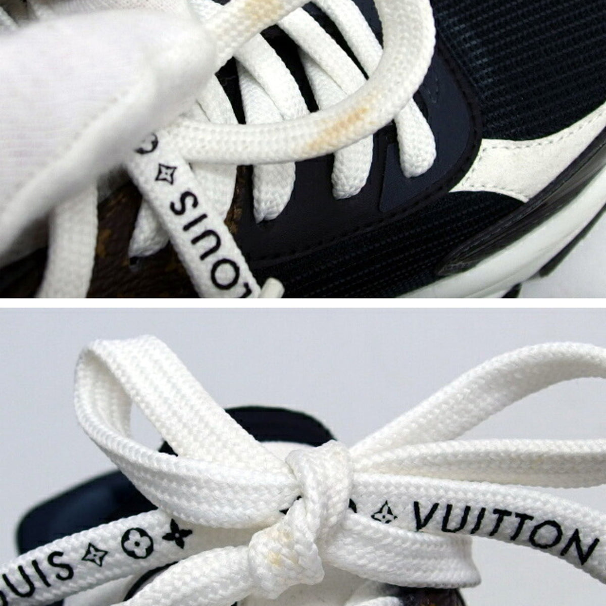 Louis Vuitton Black Dark Brown White Sneakers (Pre-Owned)