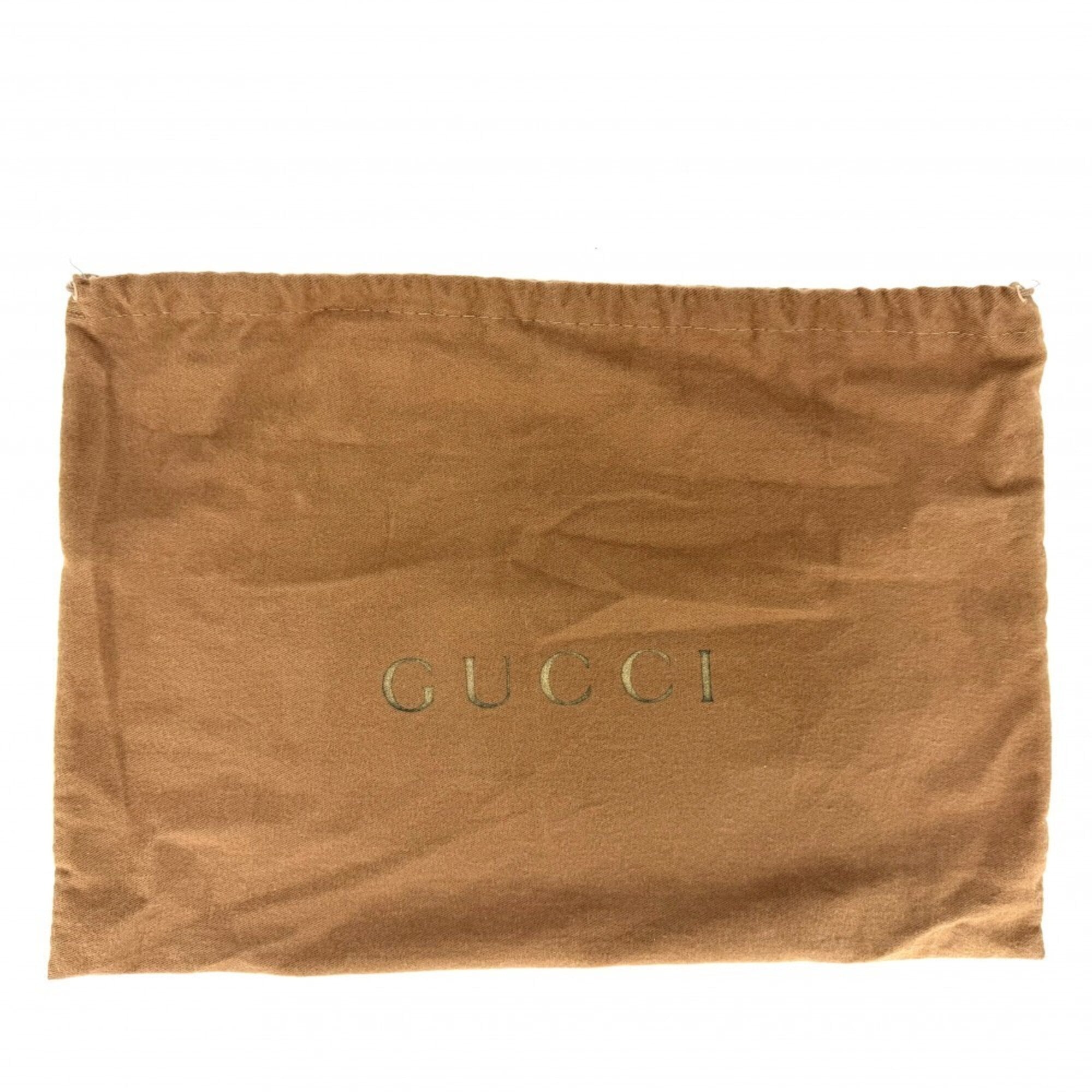 Gucci Beige Beige Gold Gg Canvas Shoulder Bag (Pre-Owned)