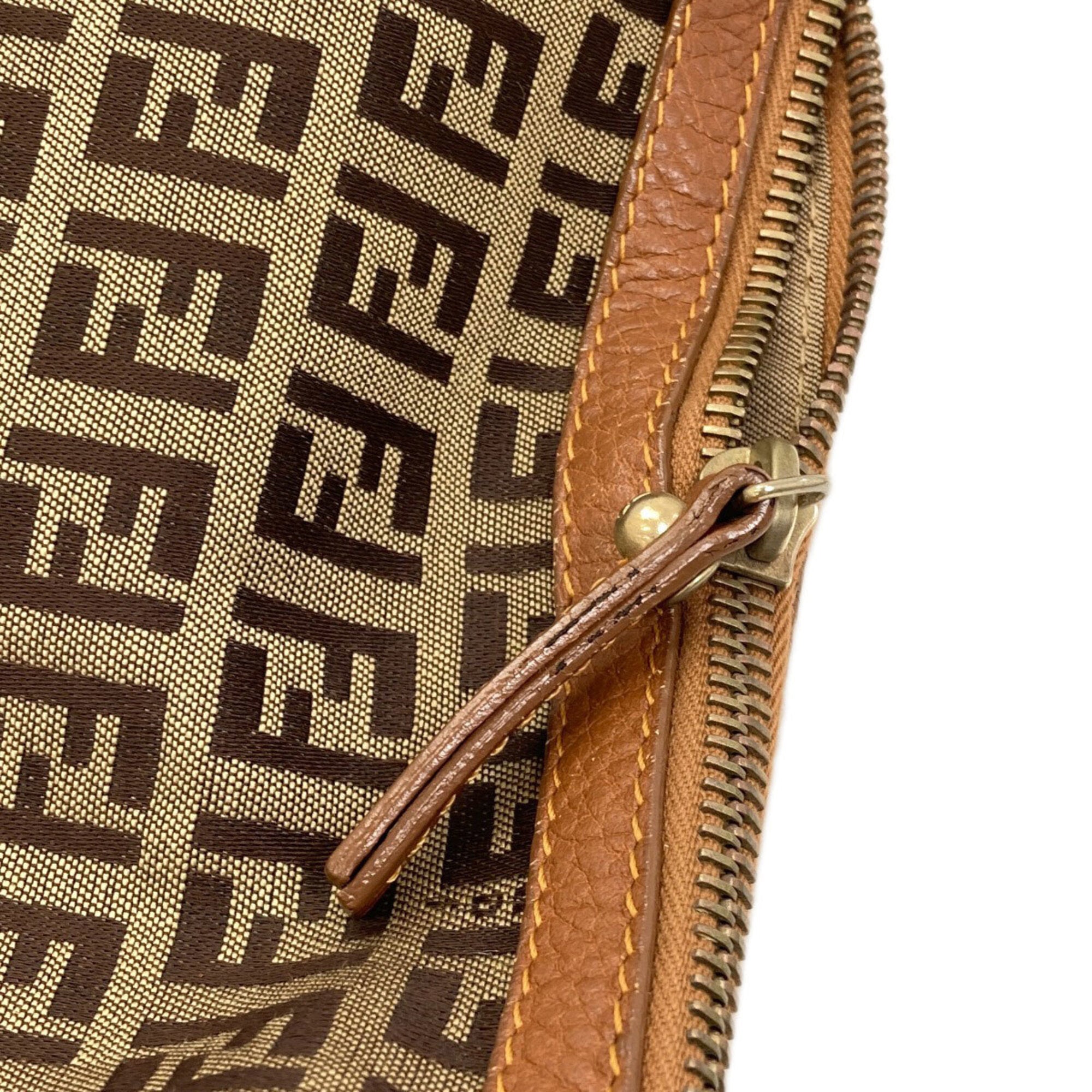 Fendi Brown Canvas Shoulder Bag (Pre-Owned)