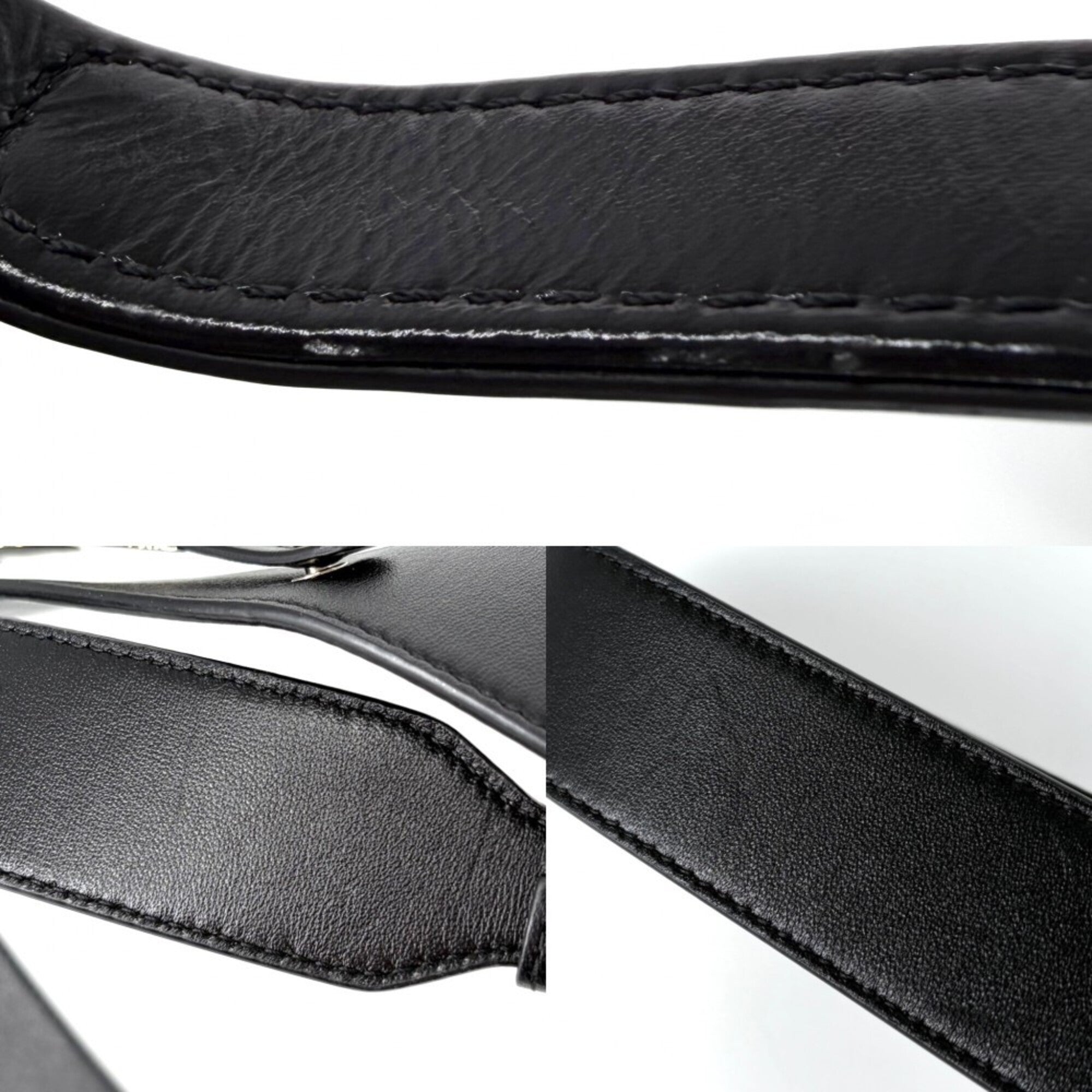 Christian Dior Lady Dior Black Leather Handbag Shoulder Bag (Pre-Owned)