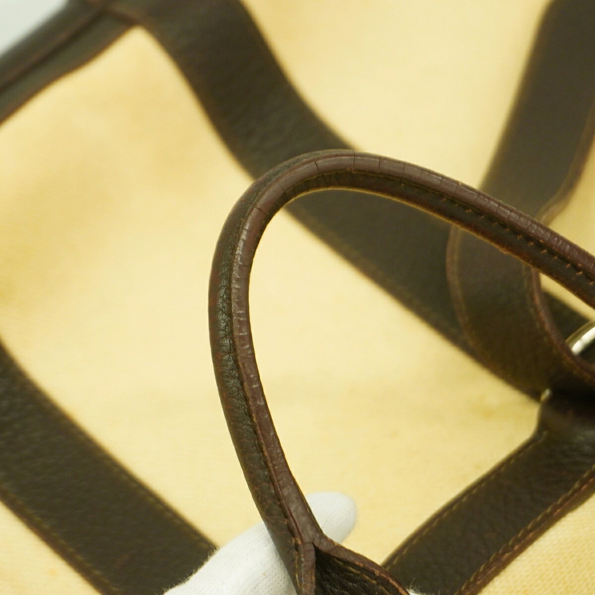 Hermes Brown Toile H Handbag (Pre-Owned)