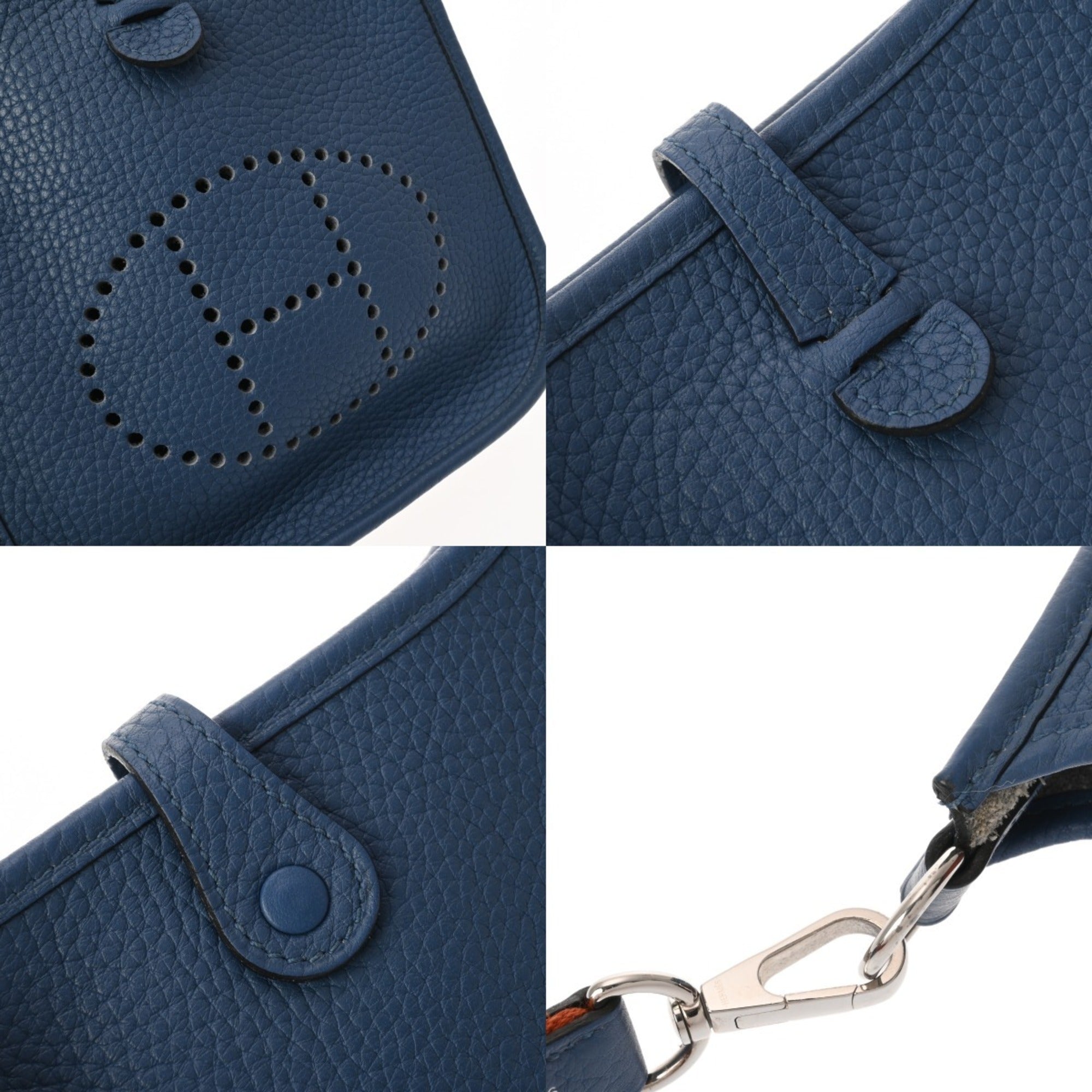 Hermes Blue Agate Taurillon Clemence Leather Shoulder Bag (Pre-Owned)