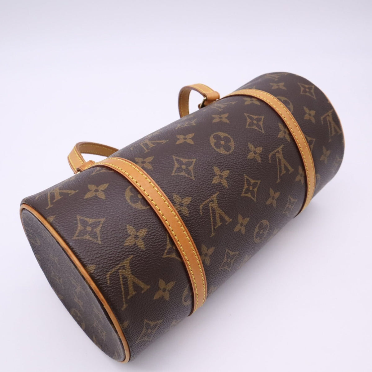Louis Vuitton Monogram Beige Brown Coated Canvas Leather Handbag (Pre-Owned)