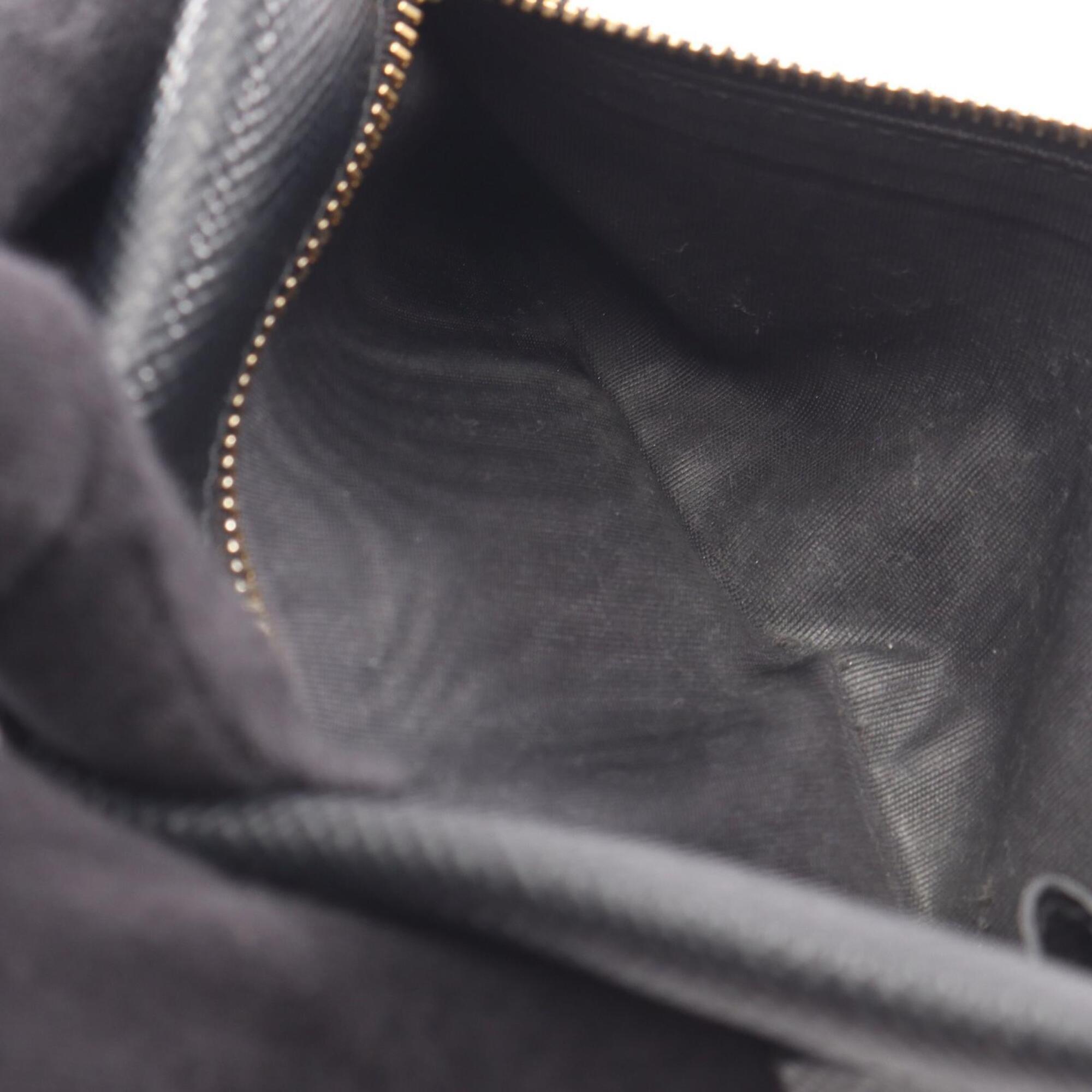 Prada Black Saffiano Triangle Long Wallet (Bi-Fold) (Pre-Owned)