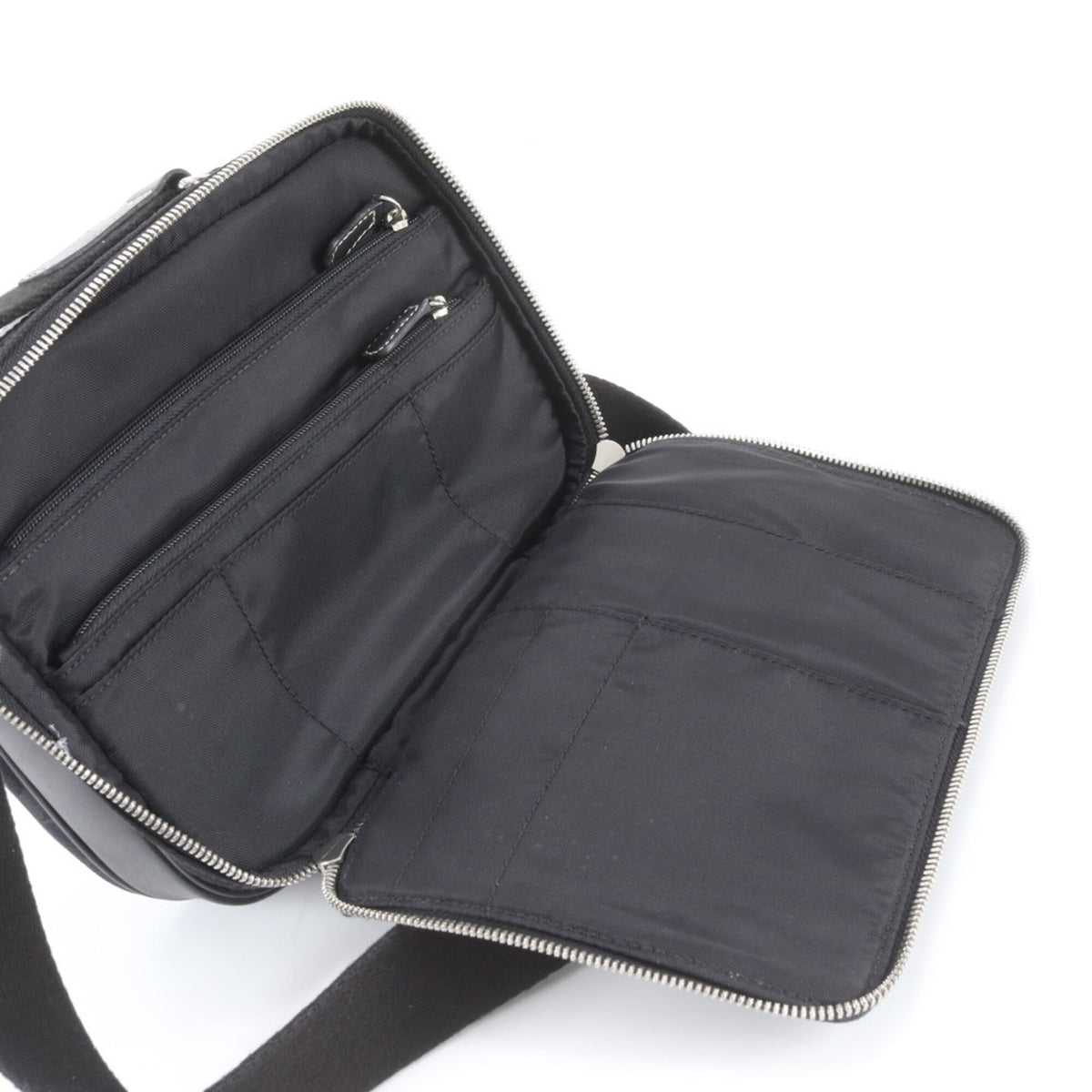 Coach Black Leather Canvas Messenger Bag Shoulder Bag (Pre-Owned)