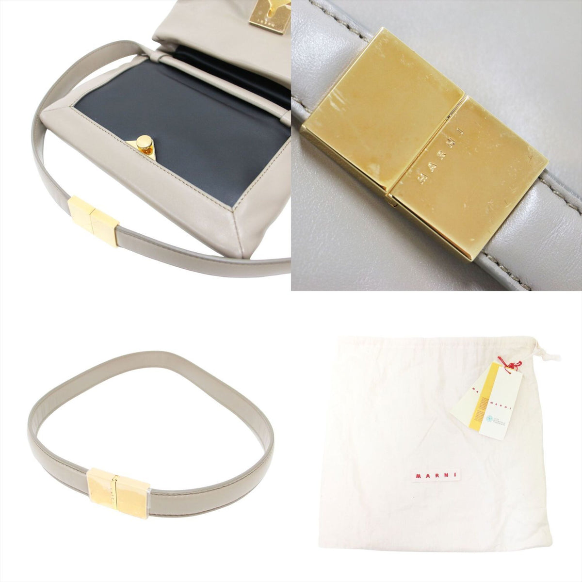 Marni Grayish Leather Pochette (Pre-Owned)