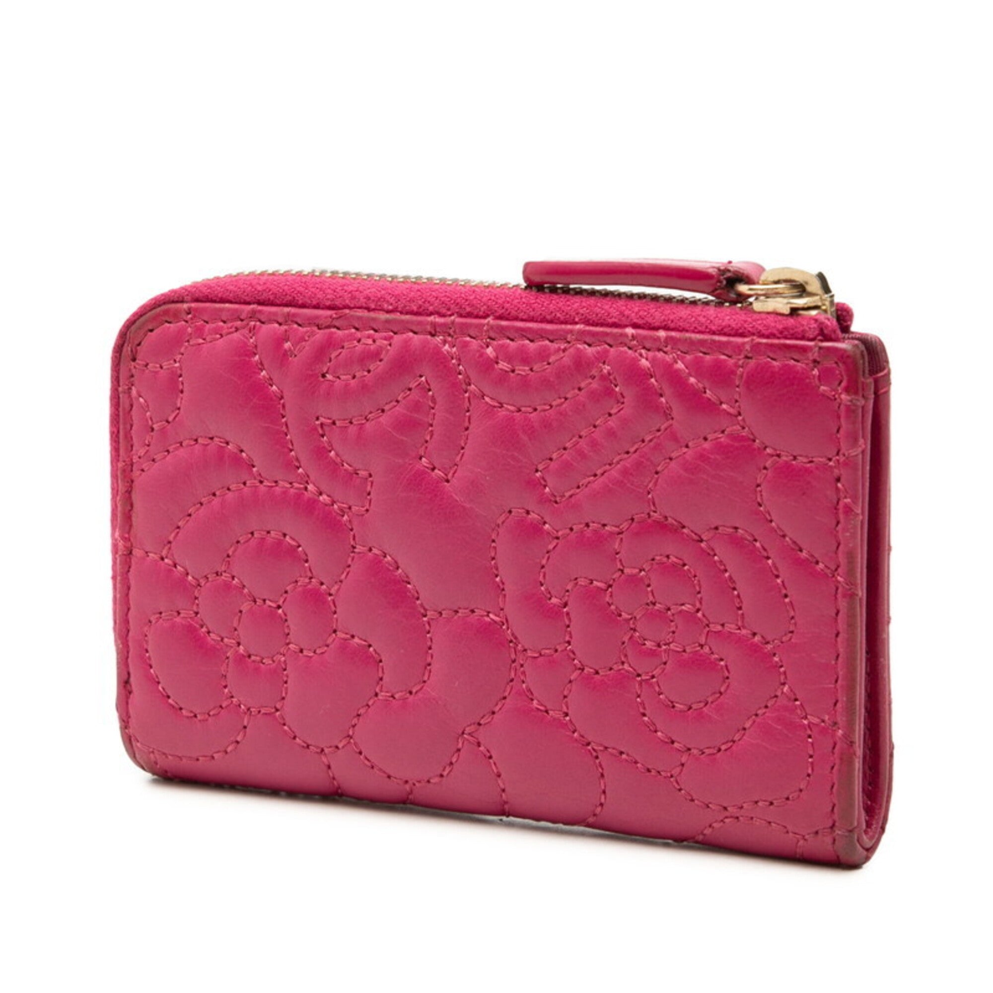 Chanel Pink Leather Coin Purse/Coin Case (Pre-Owned)