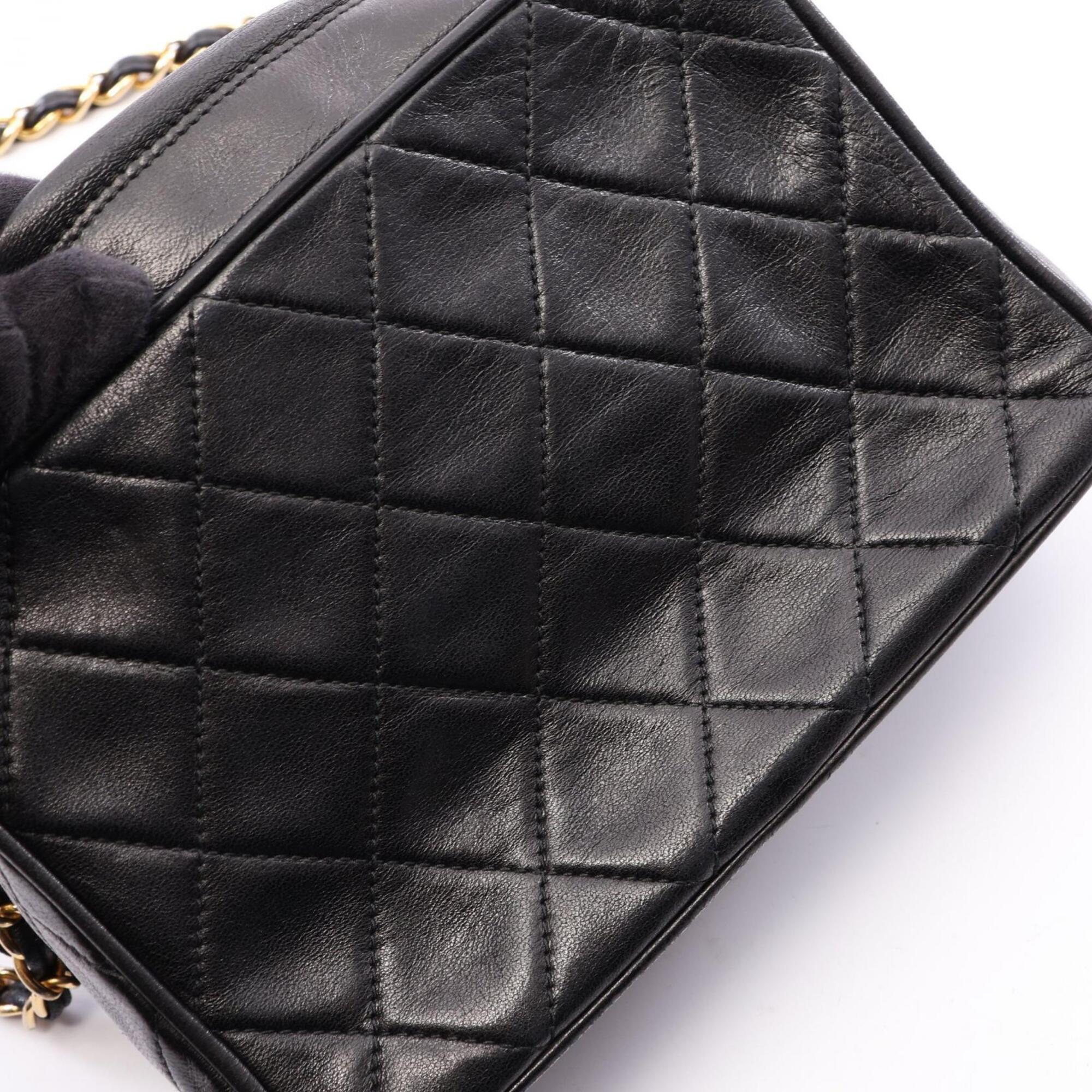 Chanel Black Leather Handbag Shoulder Bag (Pre-Owned)