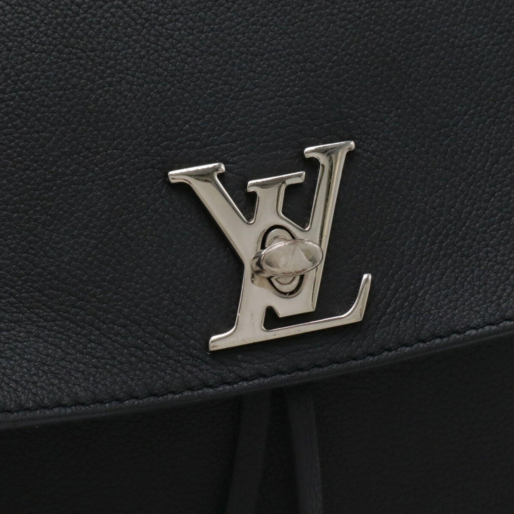 Louis Vuitton Noir Leather Backpack (Pre-Owned)
