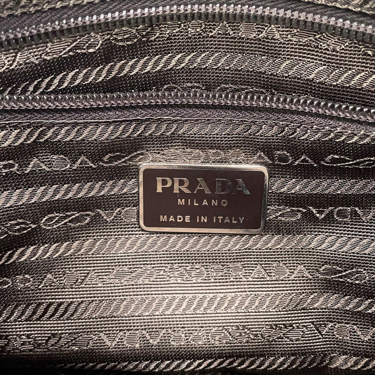Prada Beige Khaki Canvas Handbag Shoulder Bag (Pre-Owned)