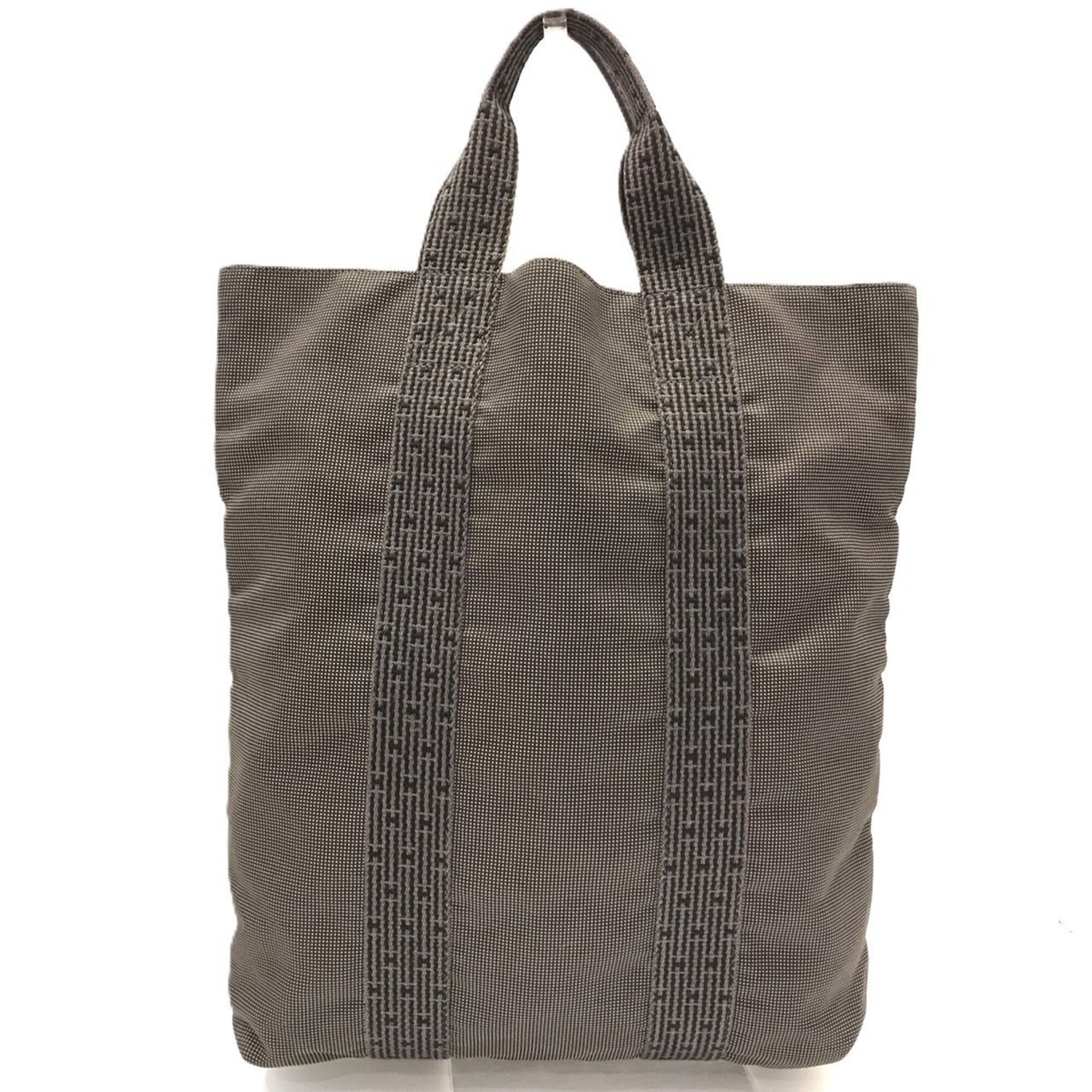Hermes Her Line Gray Nylon Canvas Handbag Tote Bag (Pre-Owned)