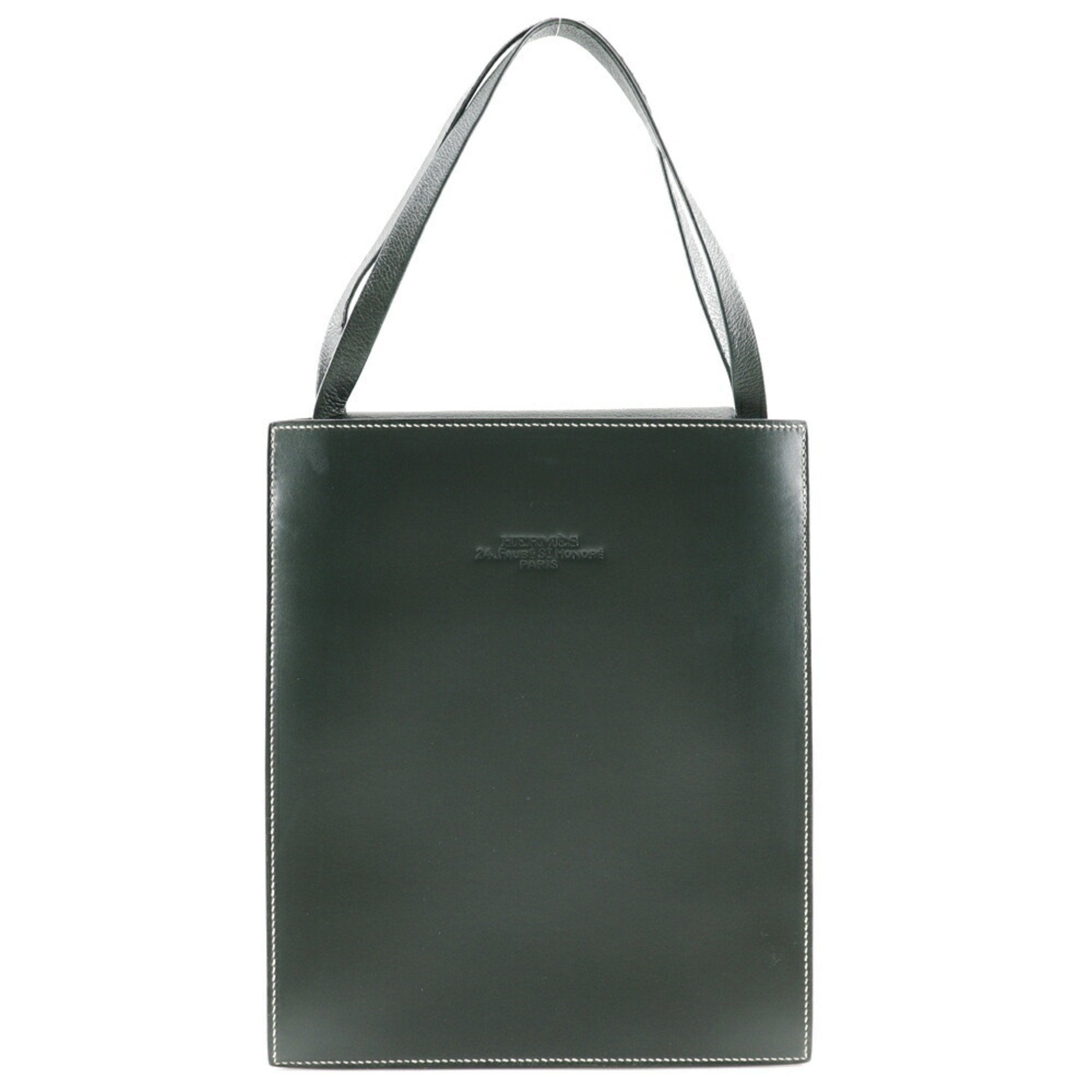 Hermes Dark Green Box Calf Leather Handbag (Pre-Owned)