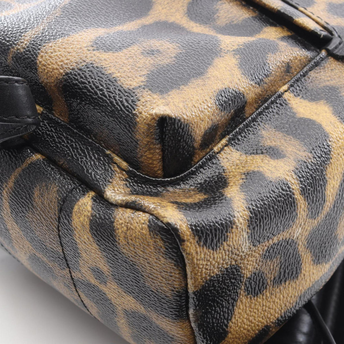 Louis Vuitton Black Brown Coated Canvas Leather Backpack Handbag (Pre-Owned)