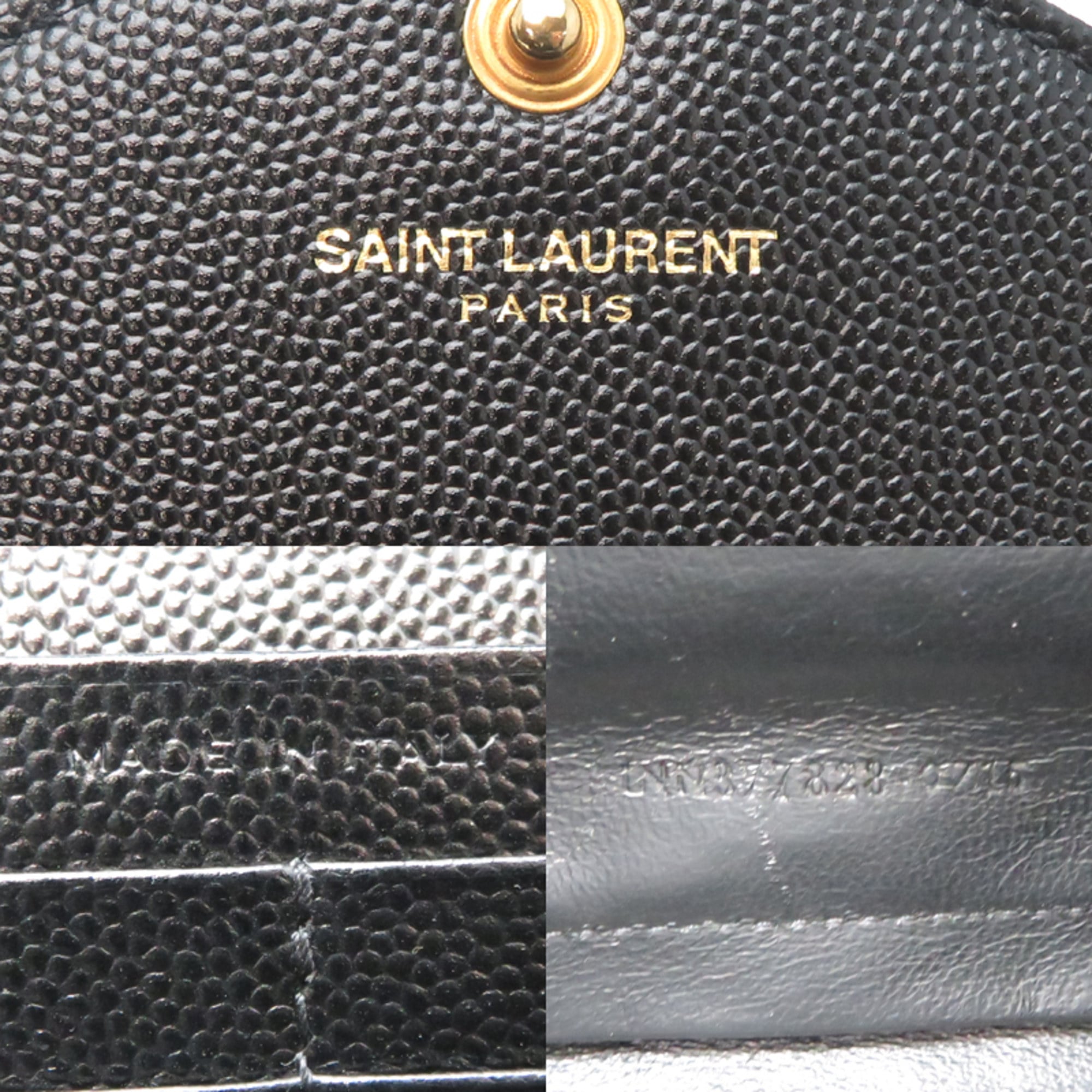 Saint Laurent Black Leather Chain/Shoulder Wallet (Pre-Owned)