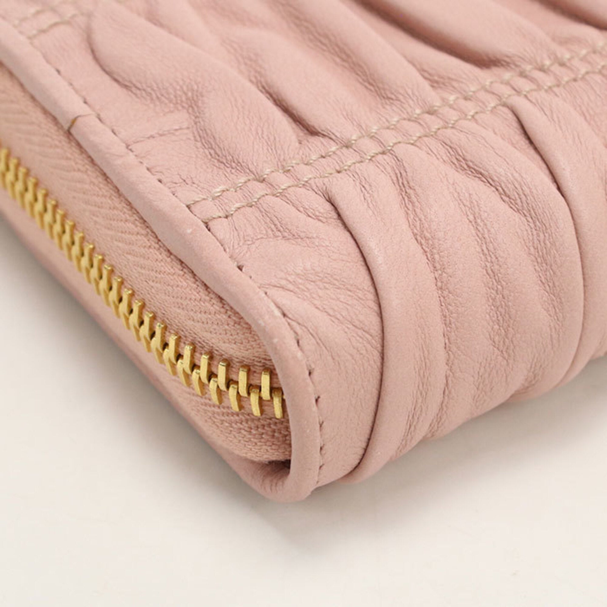 Prada Pink Leather Long Wallet (Bi-Fold) (Pre-Owned)