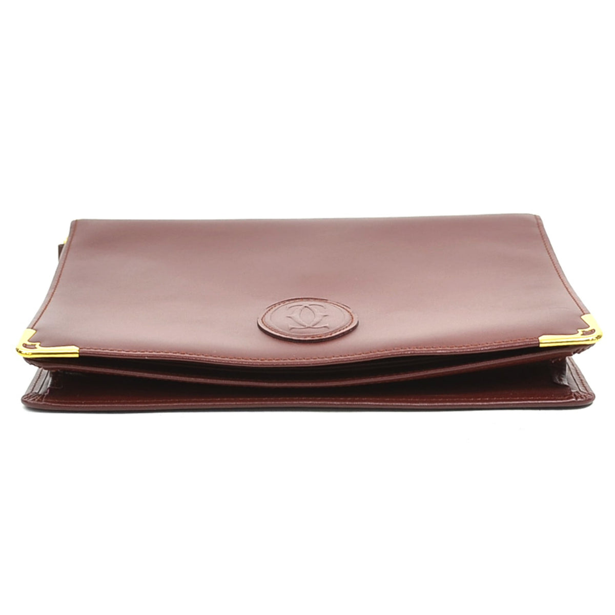 Cartier Burgundy Leather Clutch Bag (Pre-Owned)