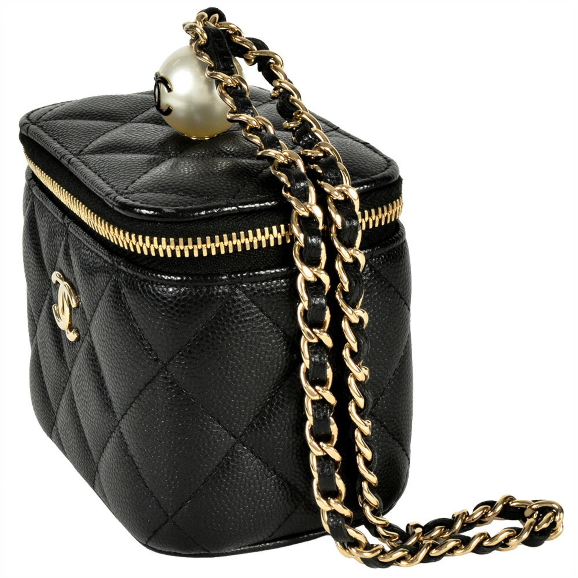 Chanel Black Grained Calfskin Vanity Bag (Pre-Owned)