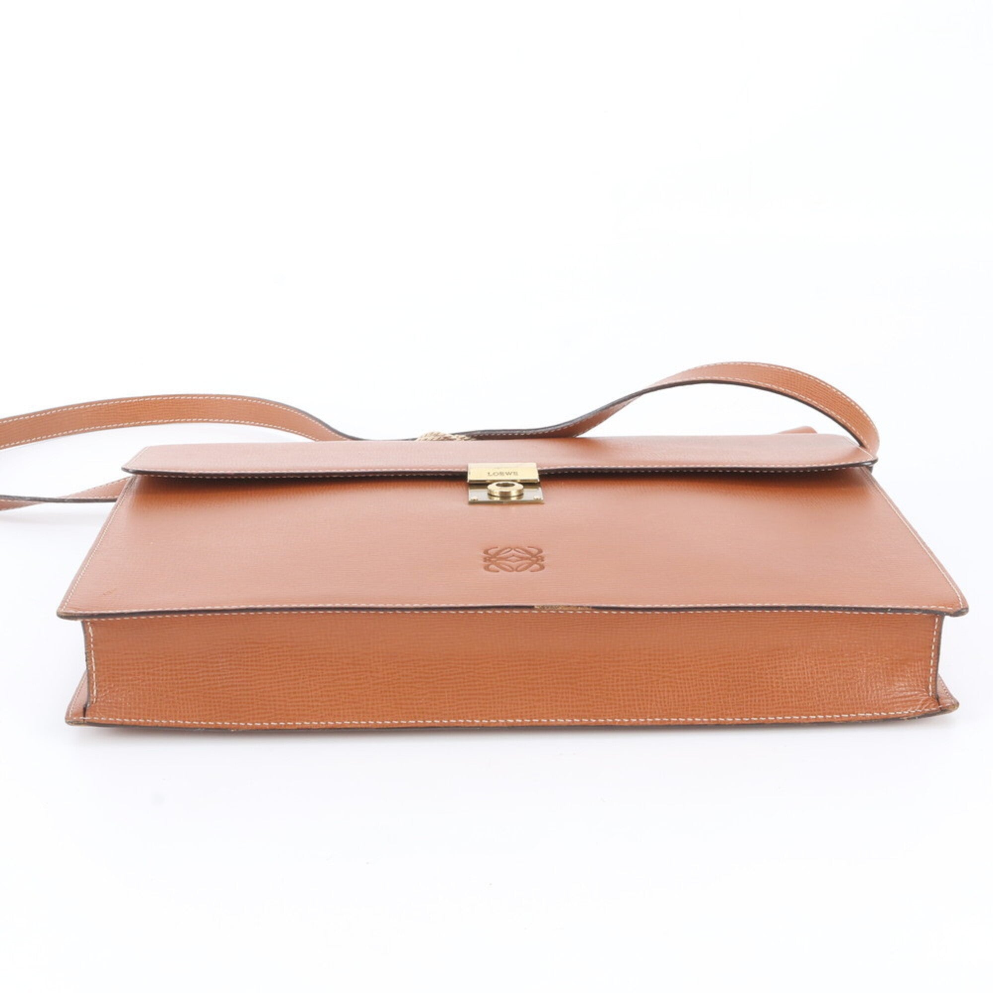 Loewe Camel Leather Briefcase Shoulder Bag Tote Bag (Pre-Owned)