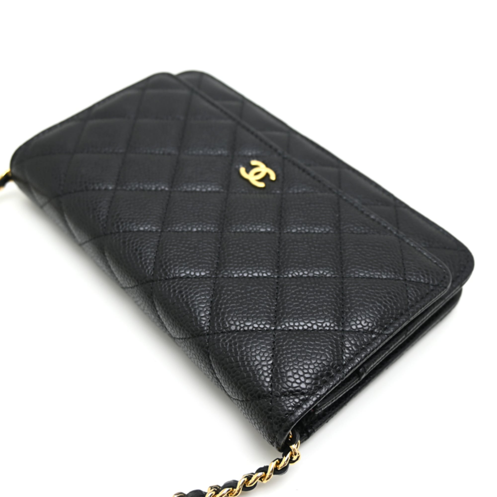 Chanel Grained Calfskin Chain/Shoulder Wallet (Pre-Owned)