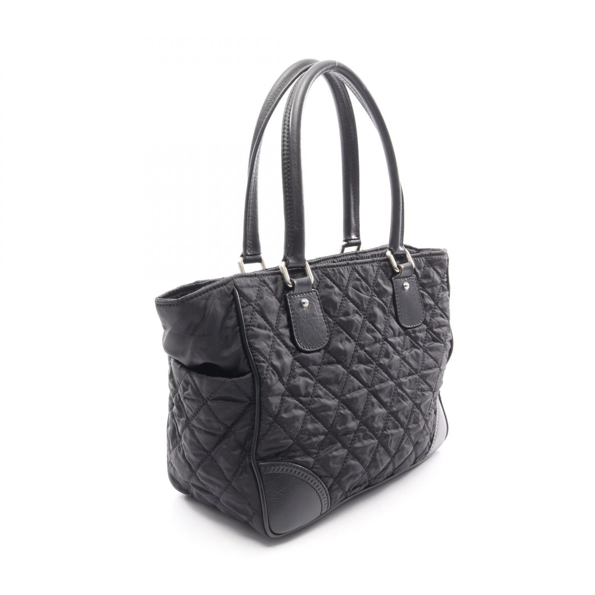 Chanel Black Nylon Leather Handbag Tote Bag (Pre-Owned)