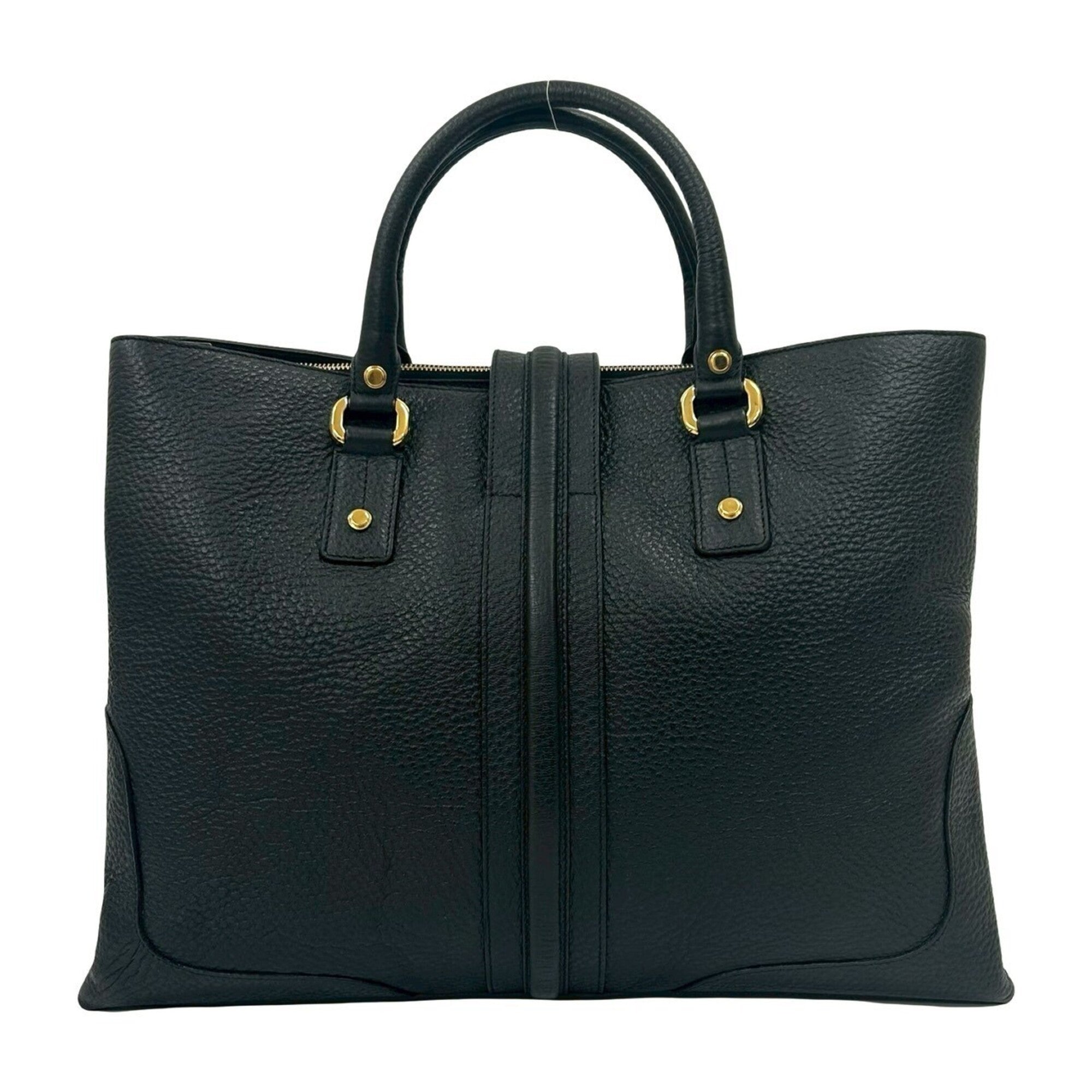 Gucci Black Leather Handbag Tote Bag (Pre-Owned)