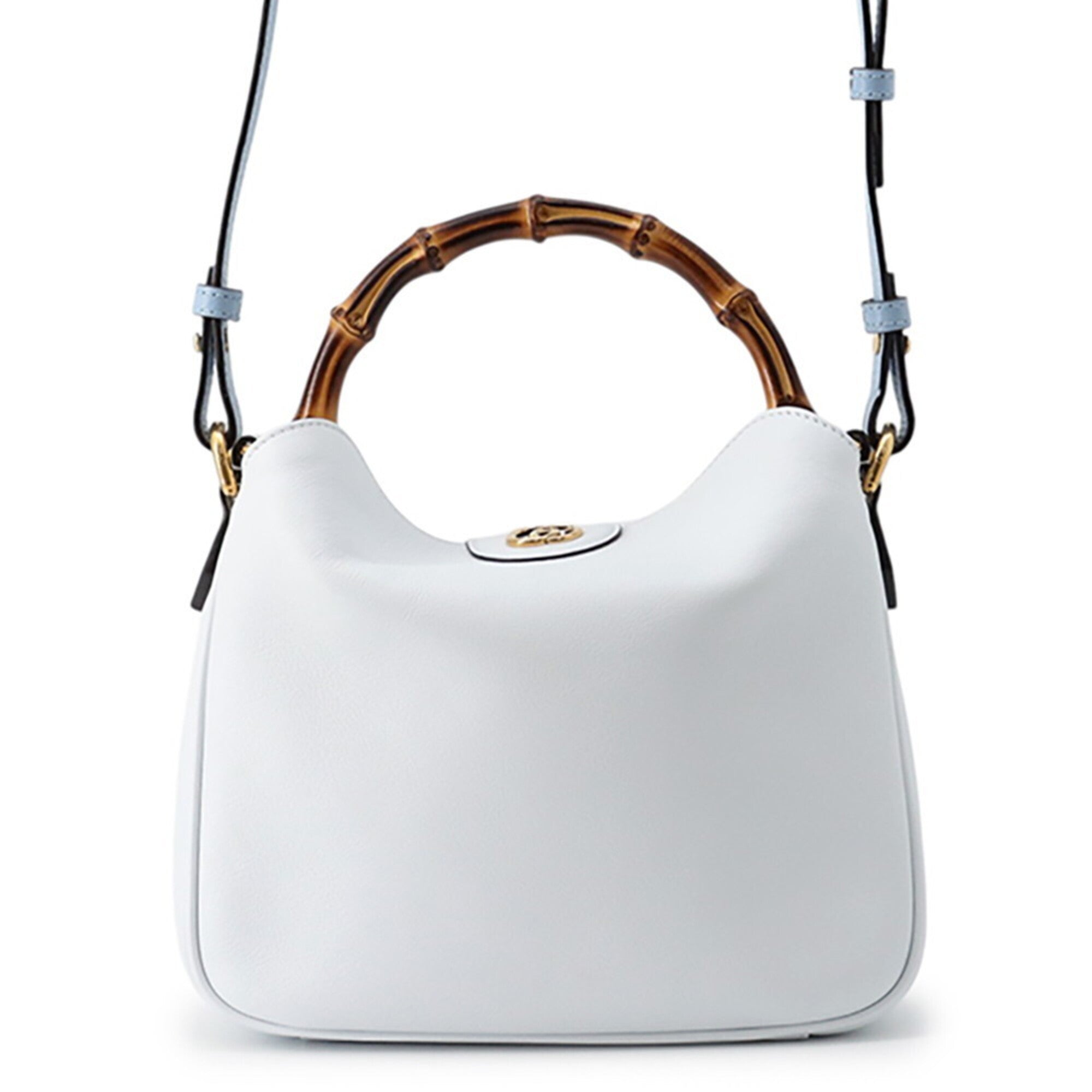 Gucci Light Blue Bamboo Leather Handbag (Pre-Owned)