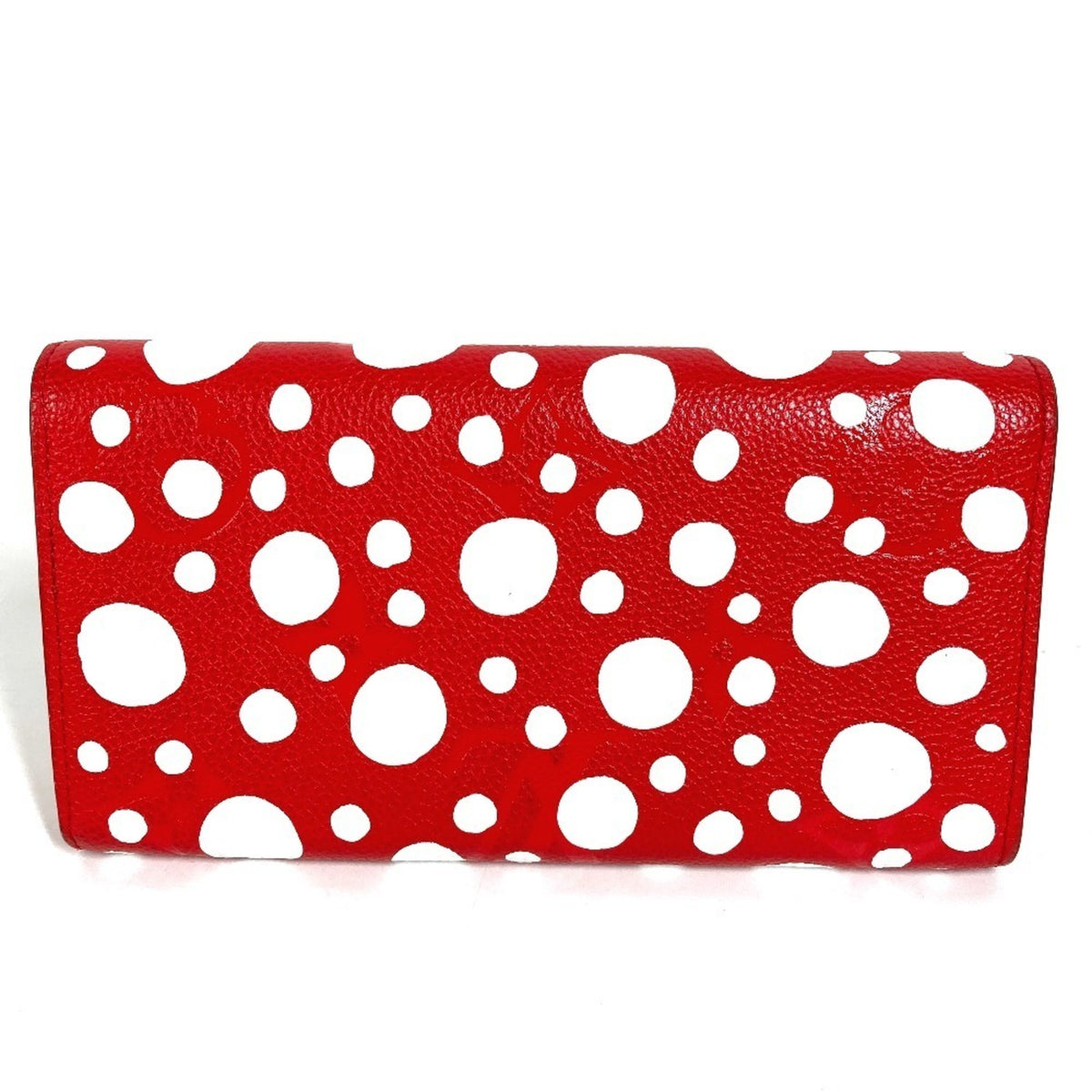Louis Vuitton Red Color White Leather Long Wallet (Bi-Fold) (Pre-Owned)