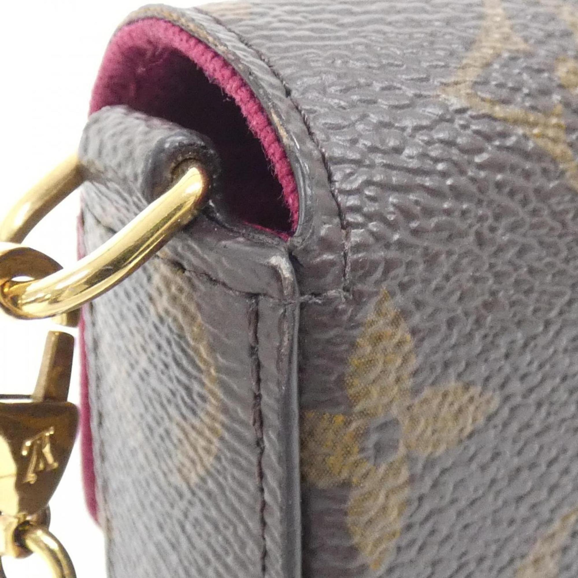 Louis Vuitton Monogram Marron Coated Canvas Pochette Shoulder Bag (Pre-Owned)