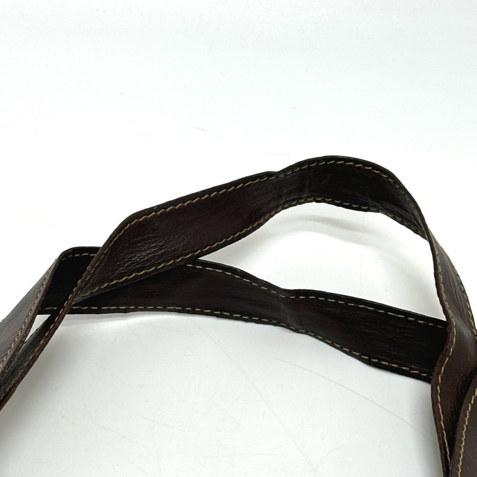 Fendi Zucca Brown Leather Canvas Eco-Bag Handbag Tote Bag (Pre-Owned)