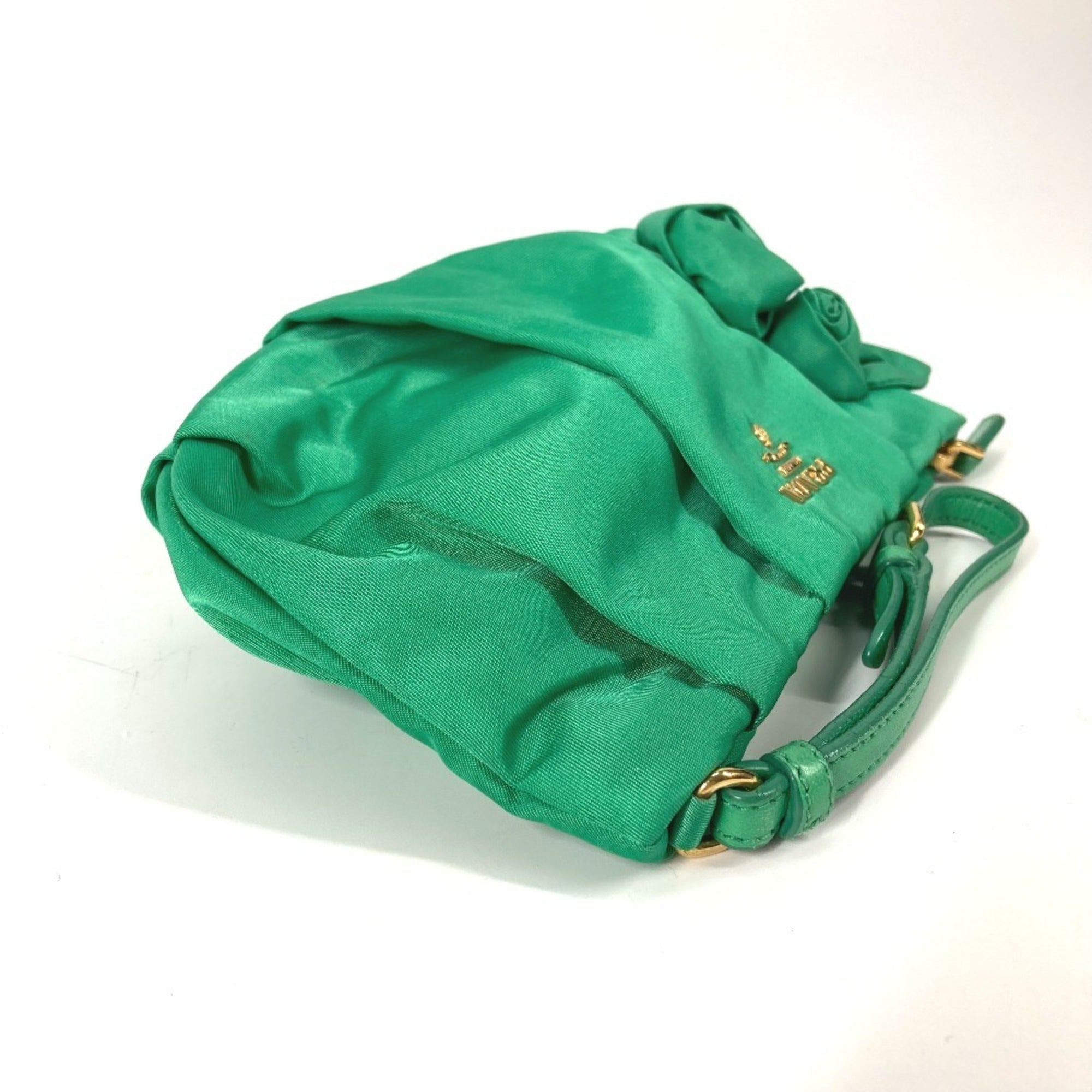 Prada Green Nylon Clutch Bag Pouch (Pre-Owned)
