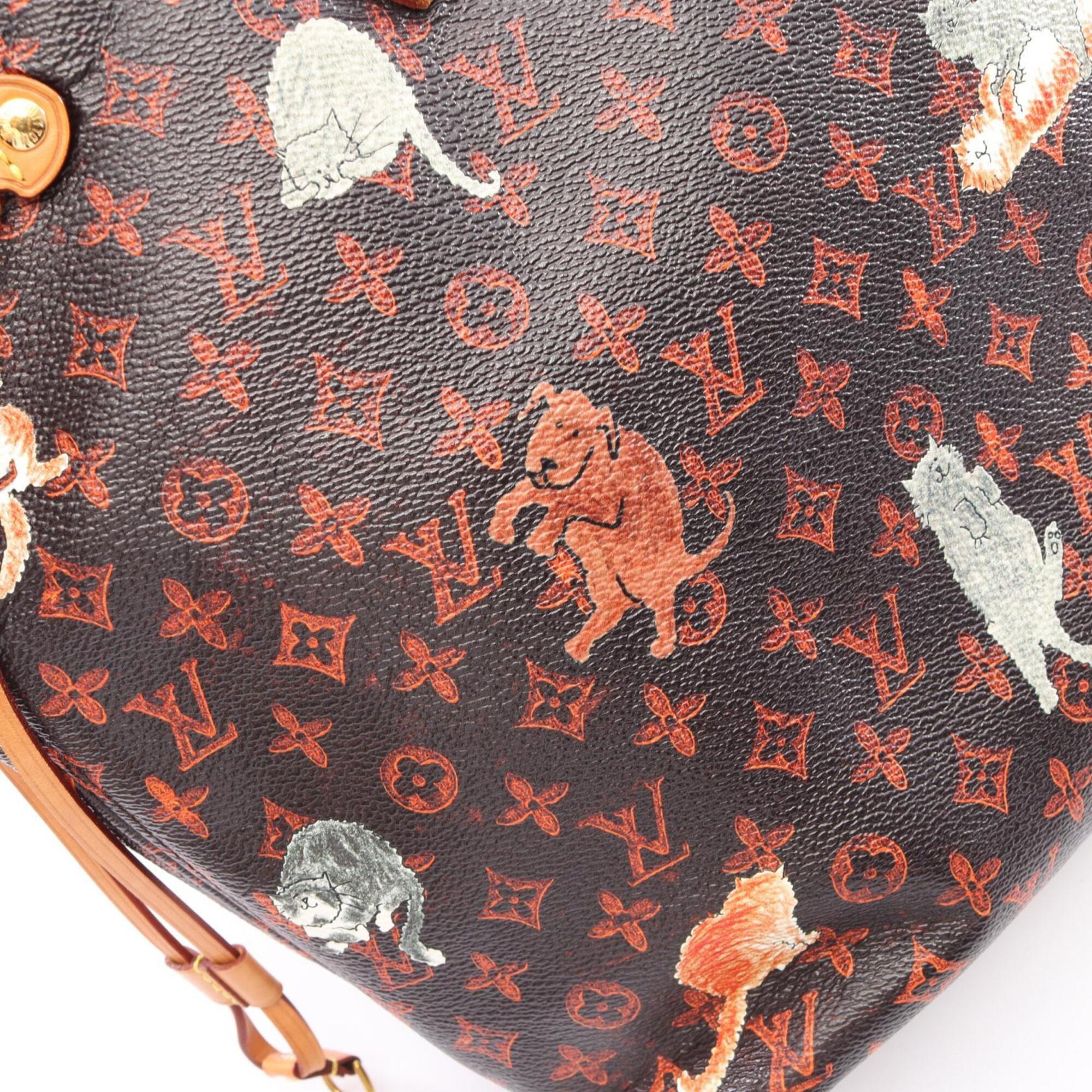 Louis Vuitton Brown Coated Canvas Leather Handbag Pouch Tote Bag (Pre-Owned)