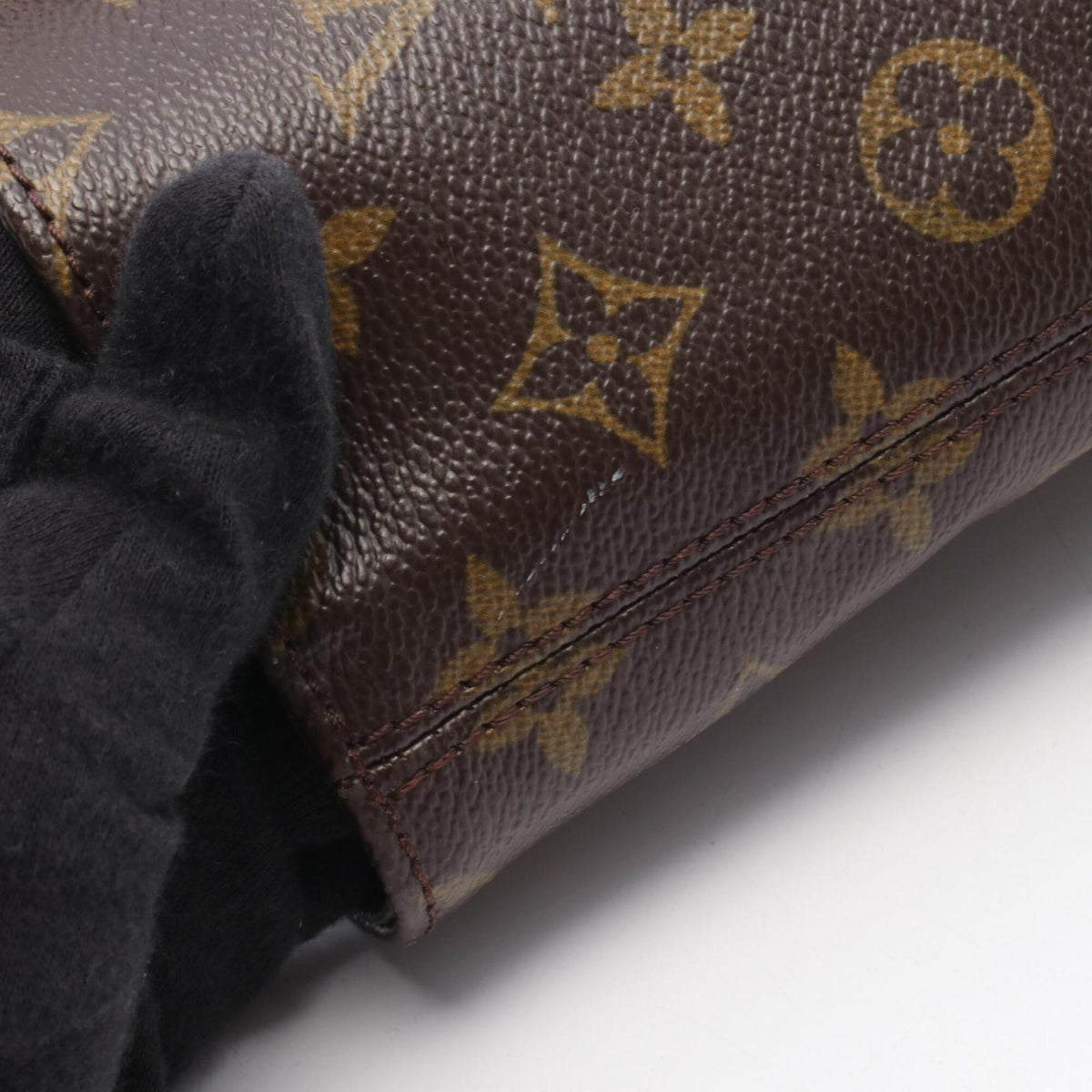 Louis Vuitton Brown Monogram Coated Canvas Leather Handbag Tote Bag (Pre-Owned)