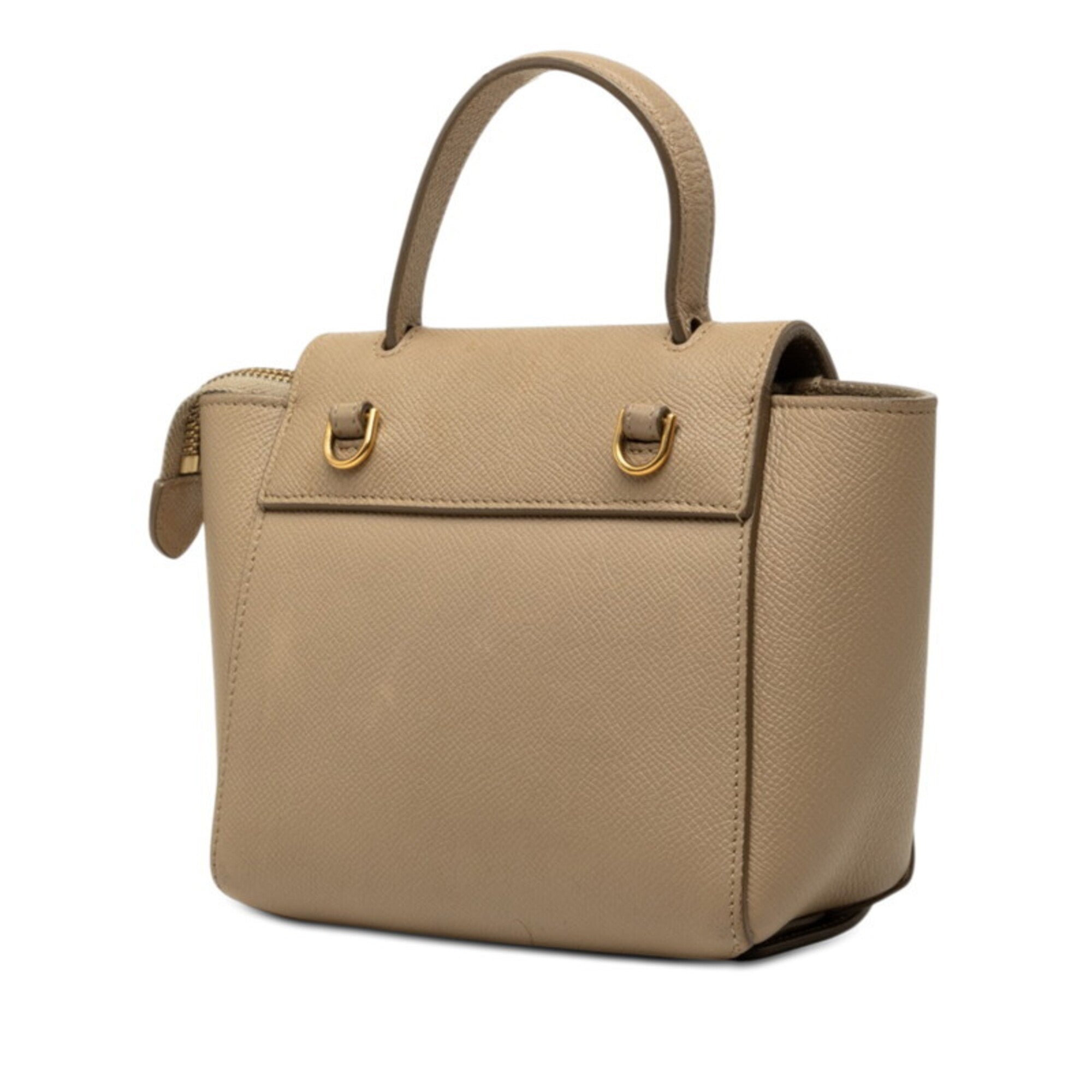 Celine Beige Leather Handbag Shoulder Bag (Pre-Owned)