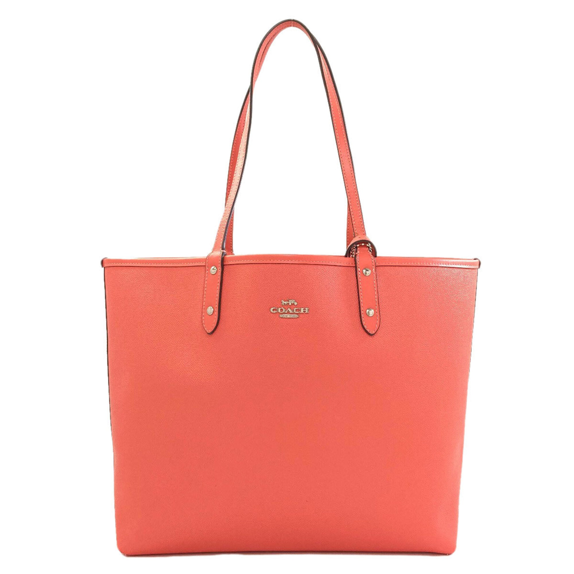 Coach Beige Pink Pvc Pouch Tote Bag (Pre-Owned)