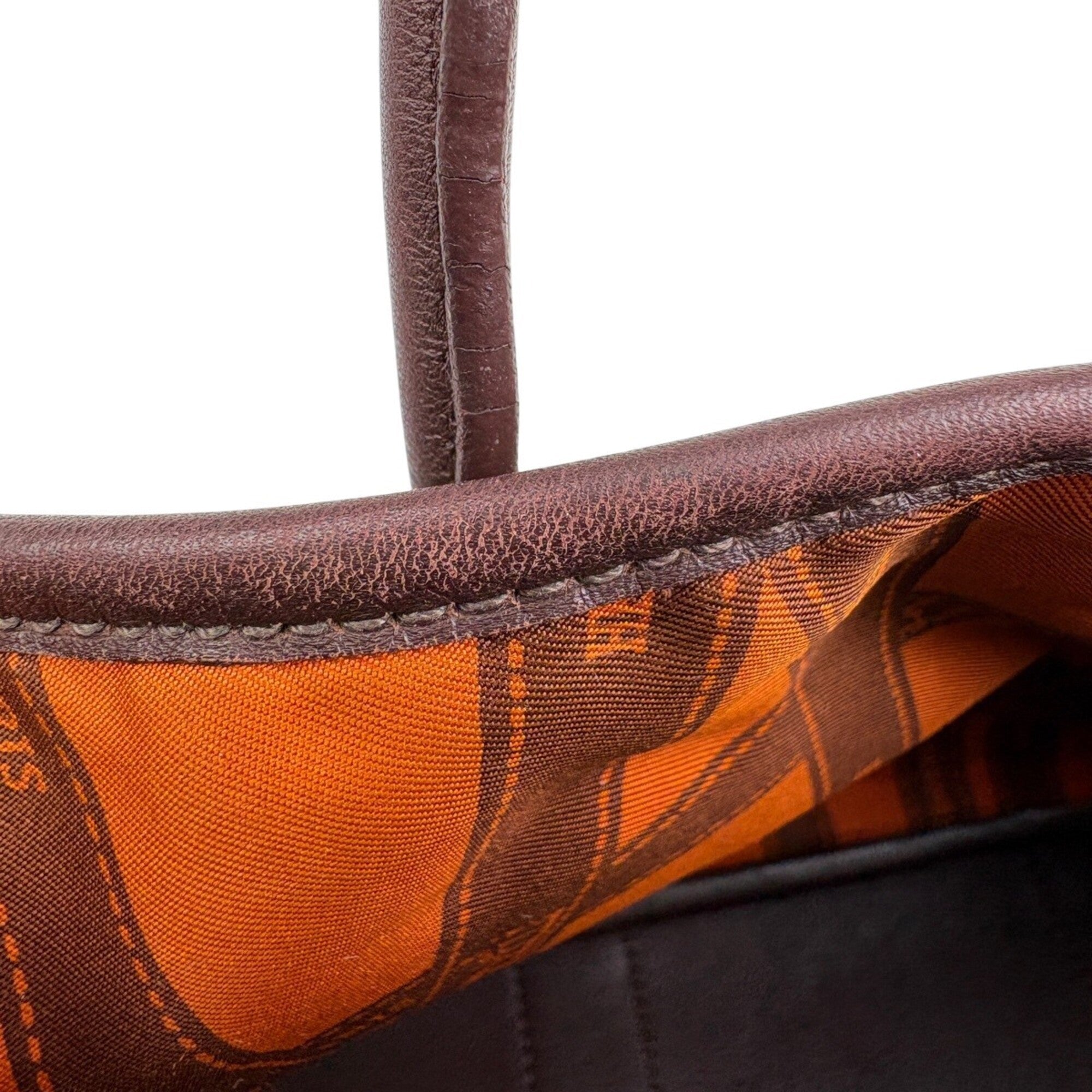 Hermes Brown Swift Leather Handbag Tote Bag (Pre-Owned)