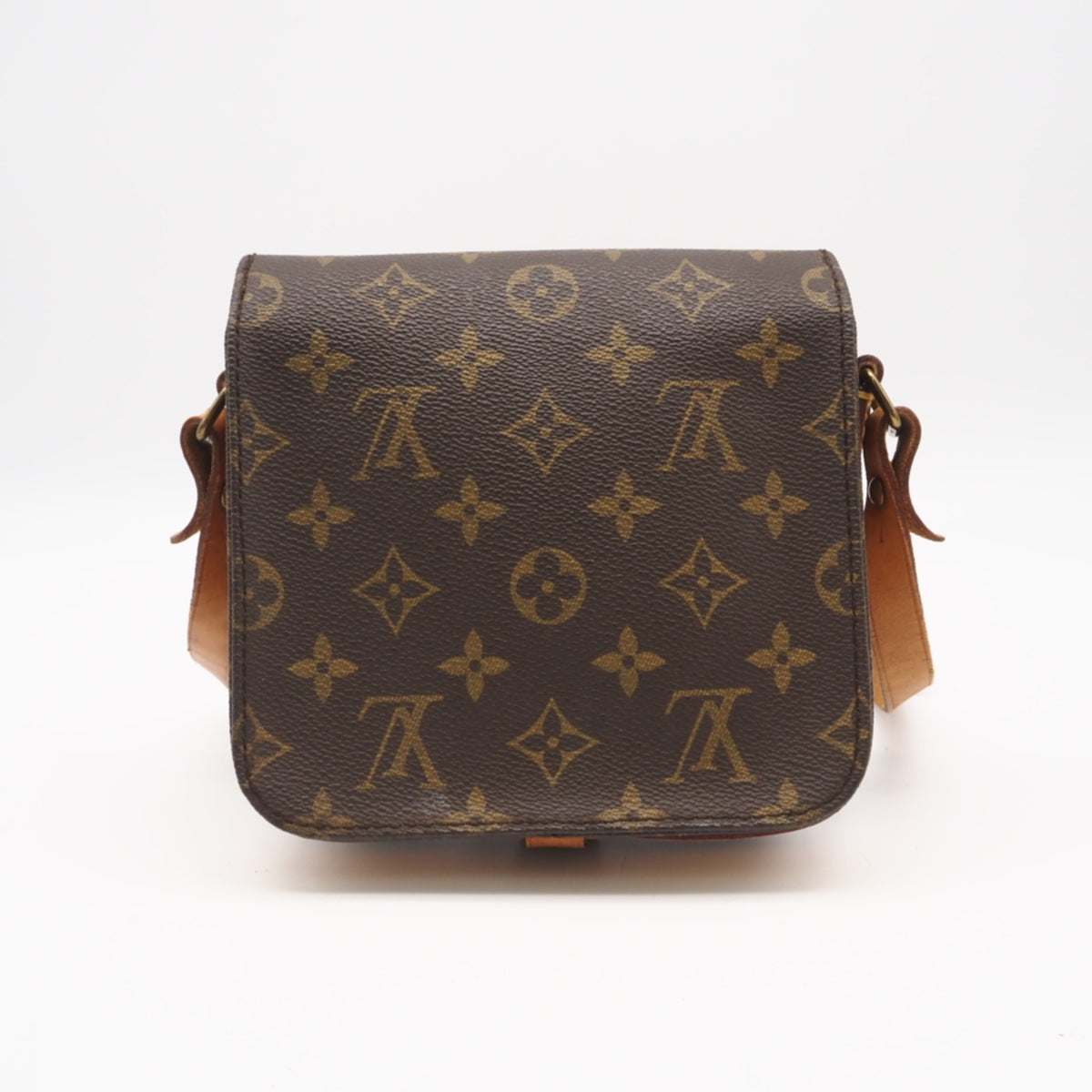 Louis Vuitton Monogram Beige Brown Coated Canvas Leather Shoulder Bag (Pre-Owned)