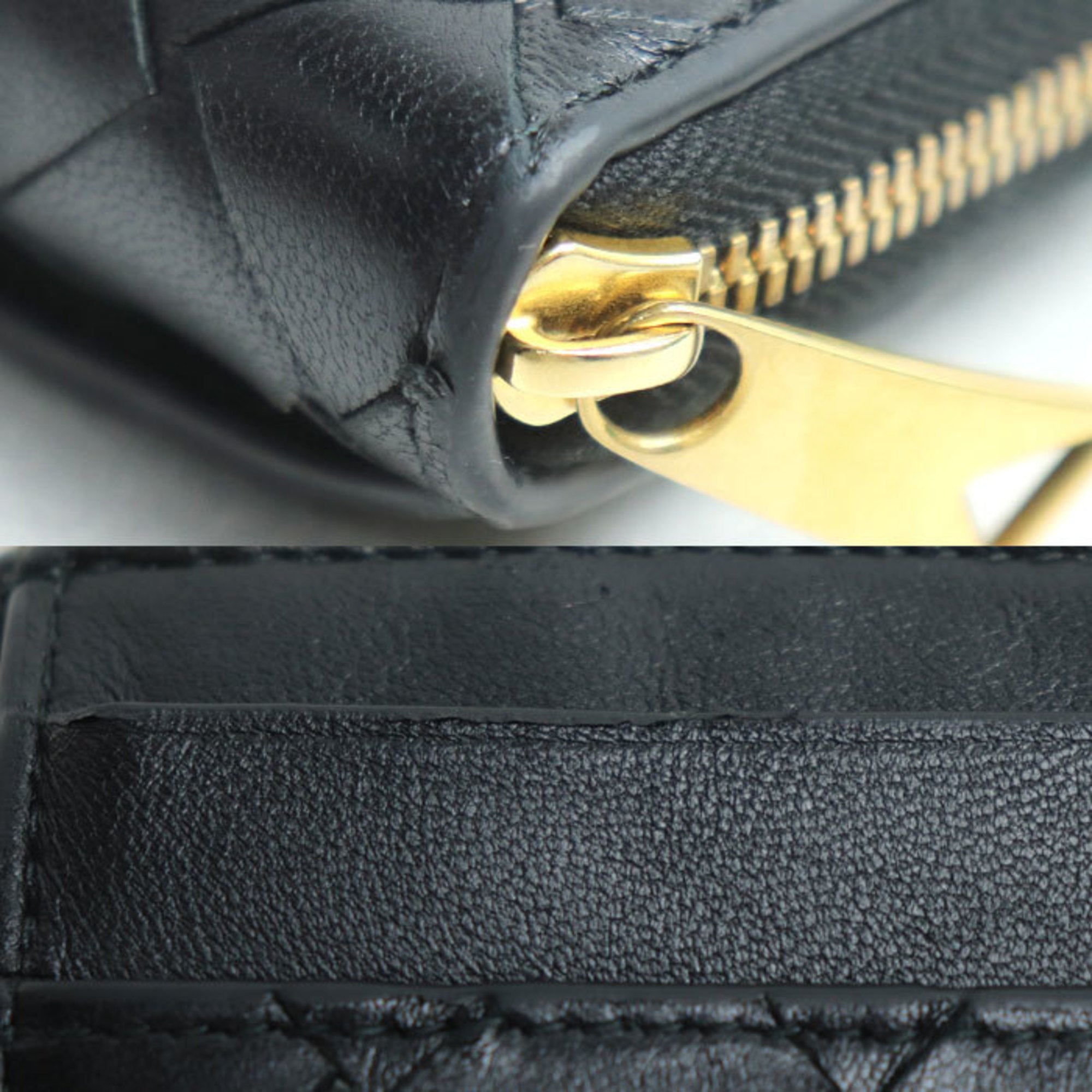 Bottega Veneta Black Leather Long Wallet (Bi-Fold) (Pre-Owned)