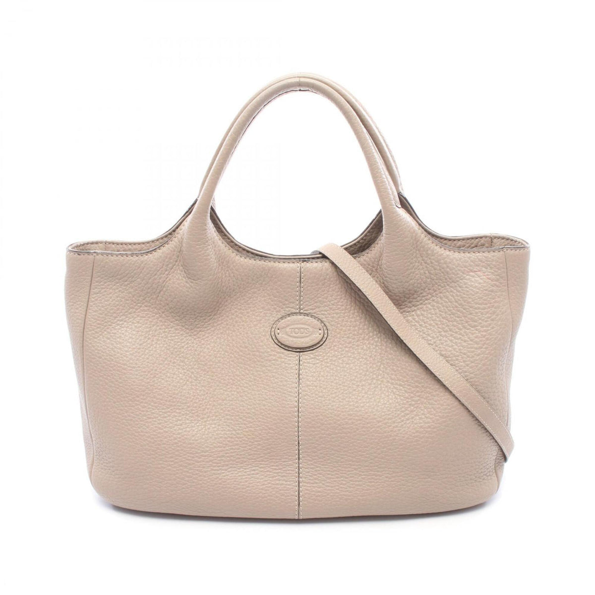 Tod's Beige Leather Handbag Tote Bag (Pre-Owned)