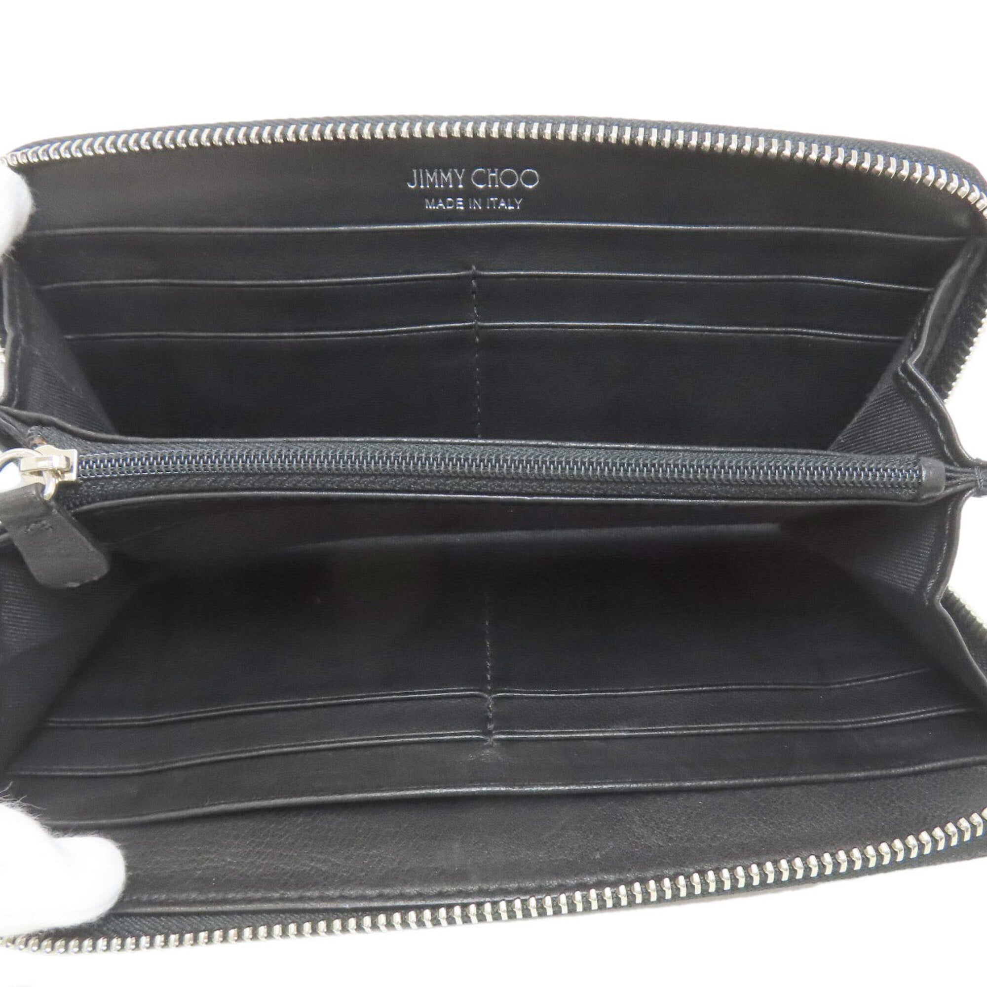 Jimmy Choo Black Leather Long Wallet (Bi-Fold) (Pre-Owned)