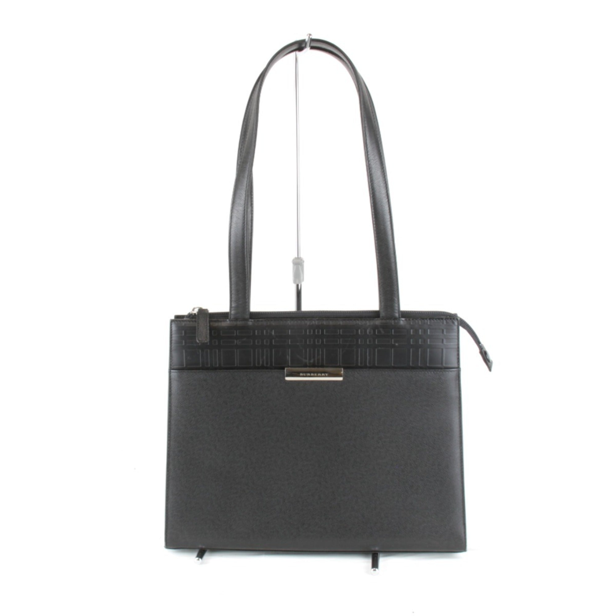 Burberry Black Leather Tote Bag (Pre-Owned)