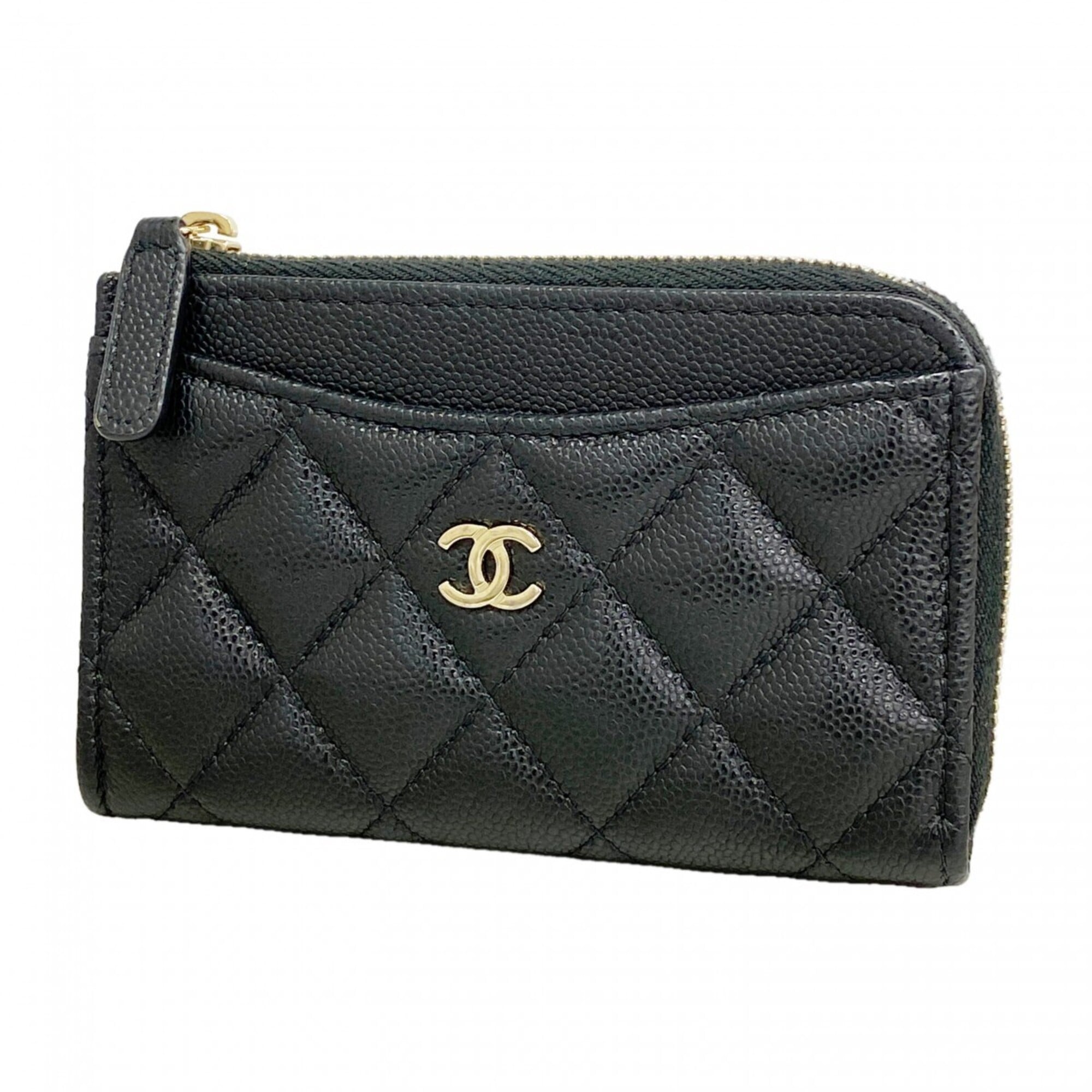 Chanel Black Grained Calfskin Coin Purse/Coin Case (Pre-Owned)