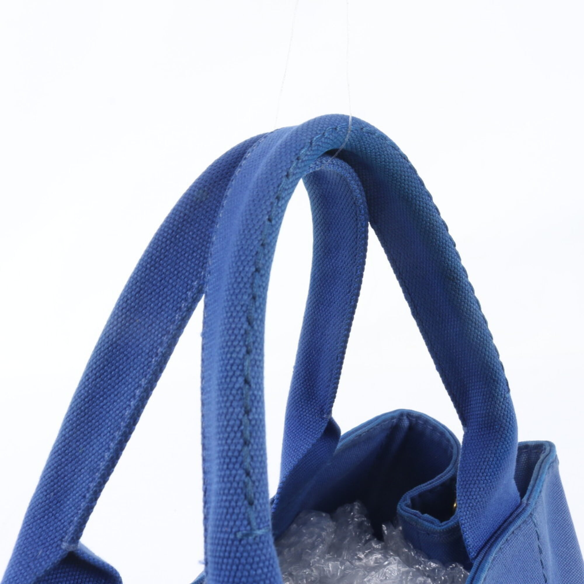 Prada Canapa Blue Canapa Handbag Tote Bag (Pre-Owned)