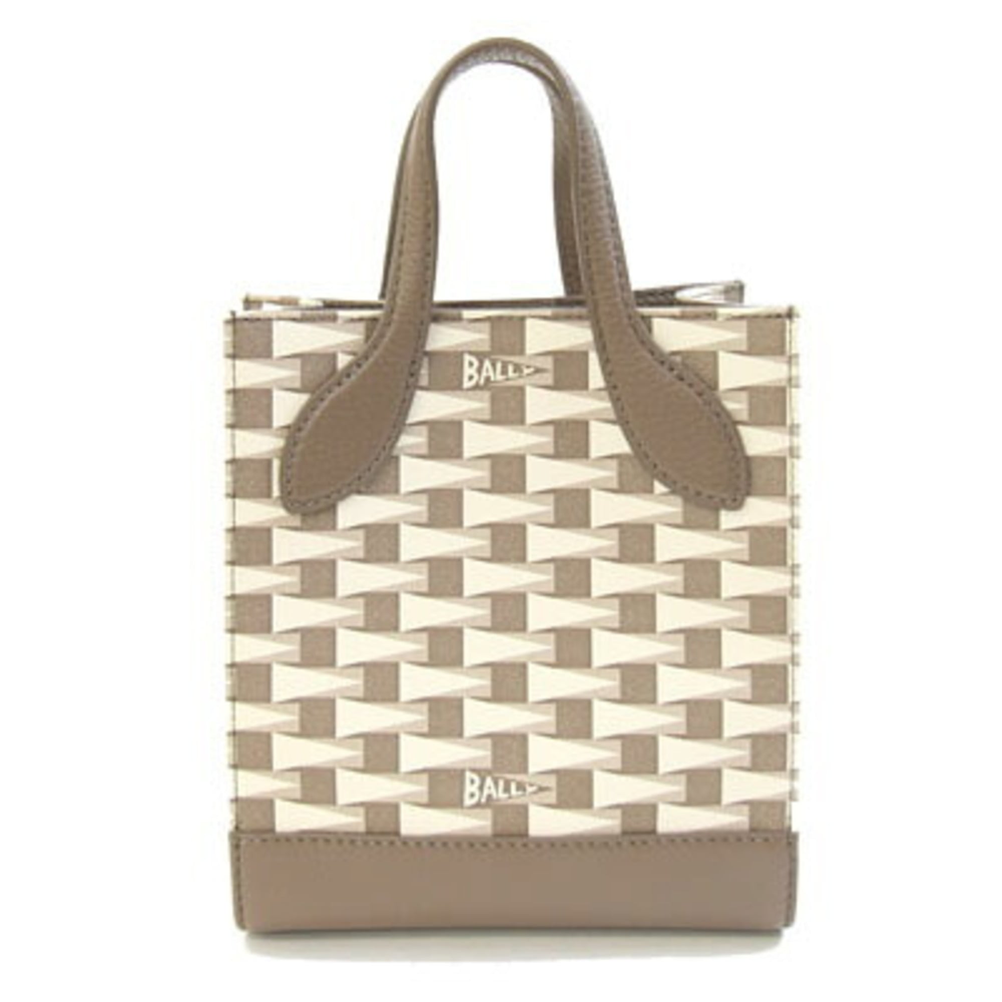 Bally Grayish Ivory Pvc Leather Handbag (Pre-Owned)