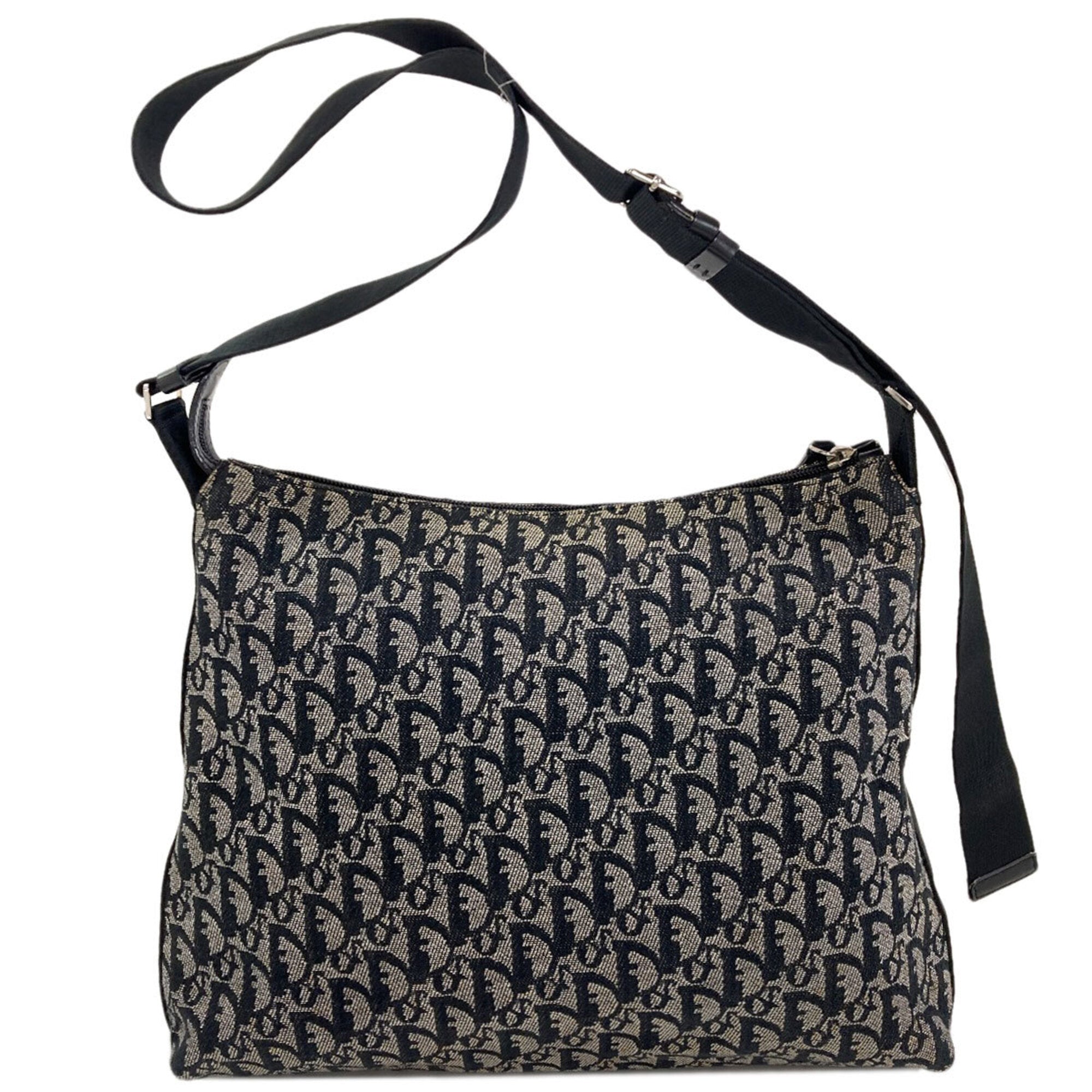 Christian Dior Trotter Black Canvas Shoulder Bag (Pre-Owned)