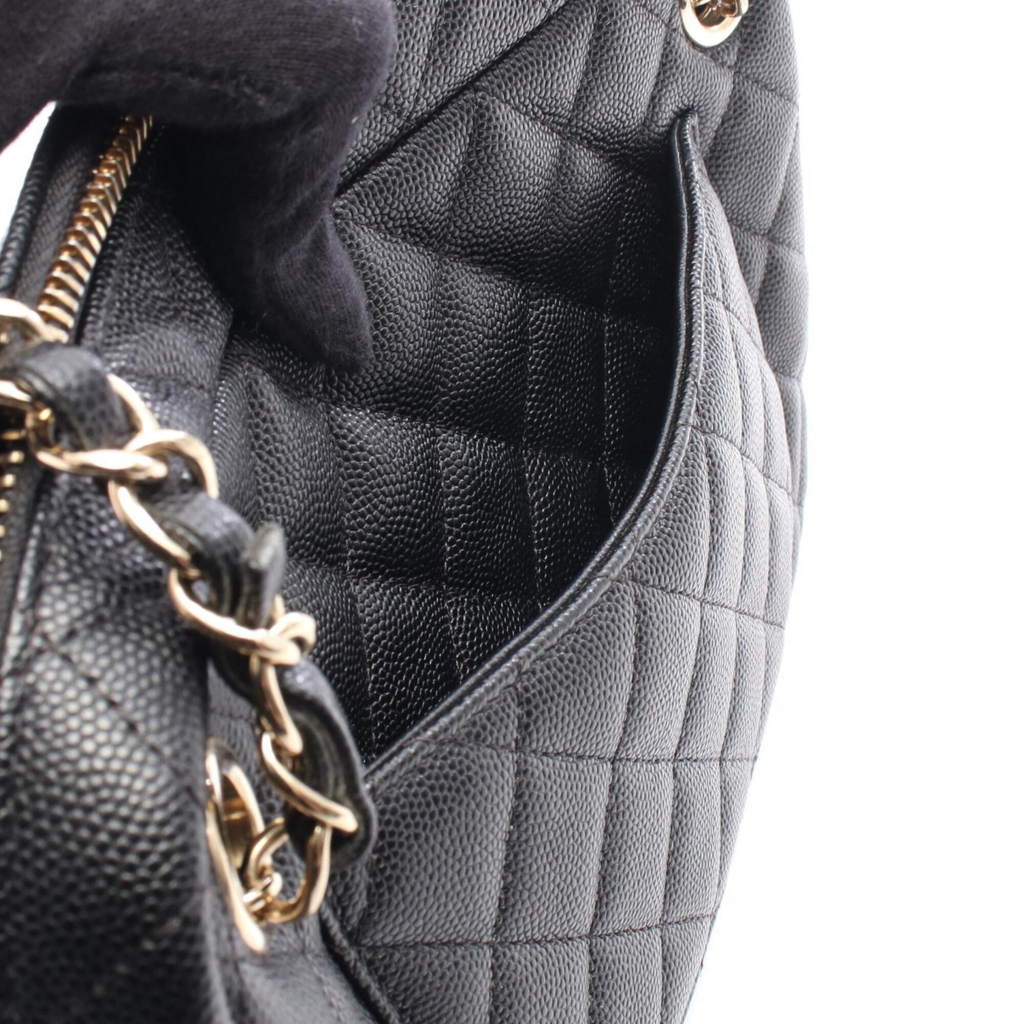 Chanel Black Grained Calfskin Handbag Shoulder Bag (Pre-Owned)