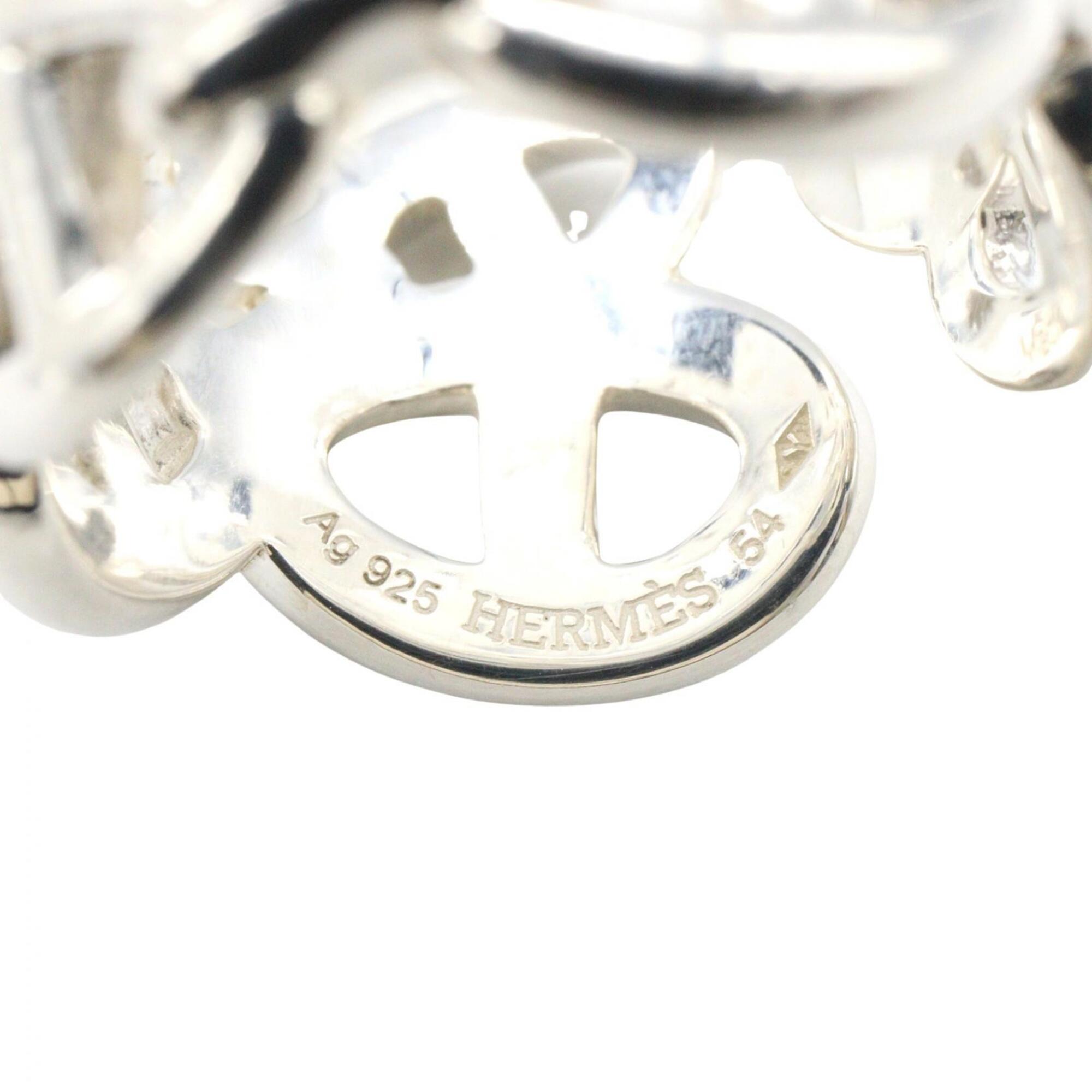 Hermes Silver Silver 925 Band Ring (Pre-Owned)