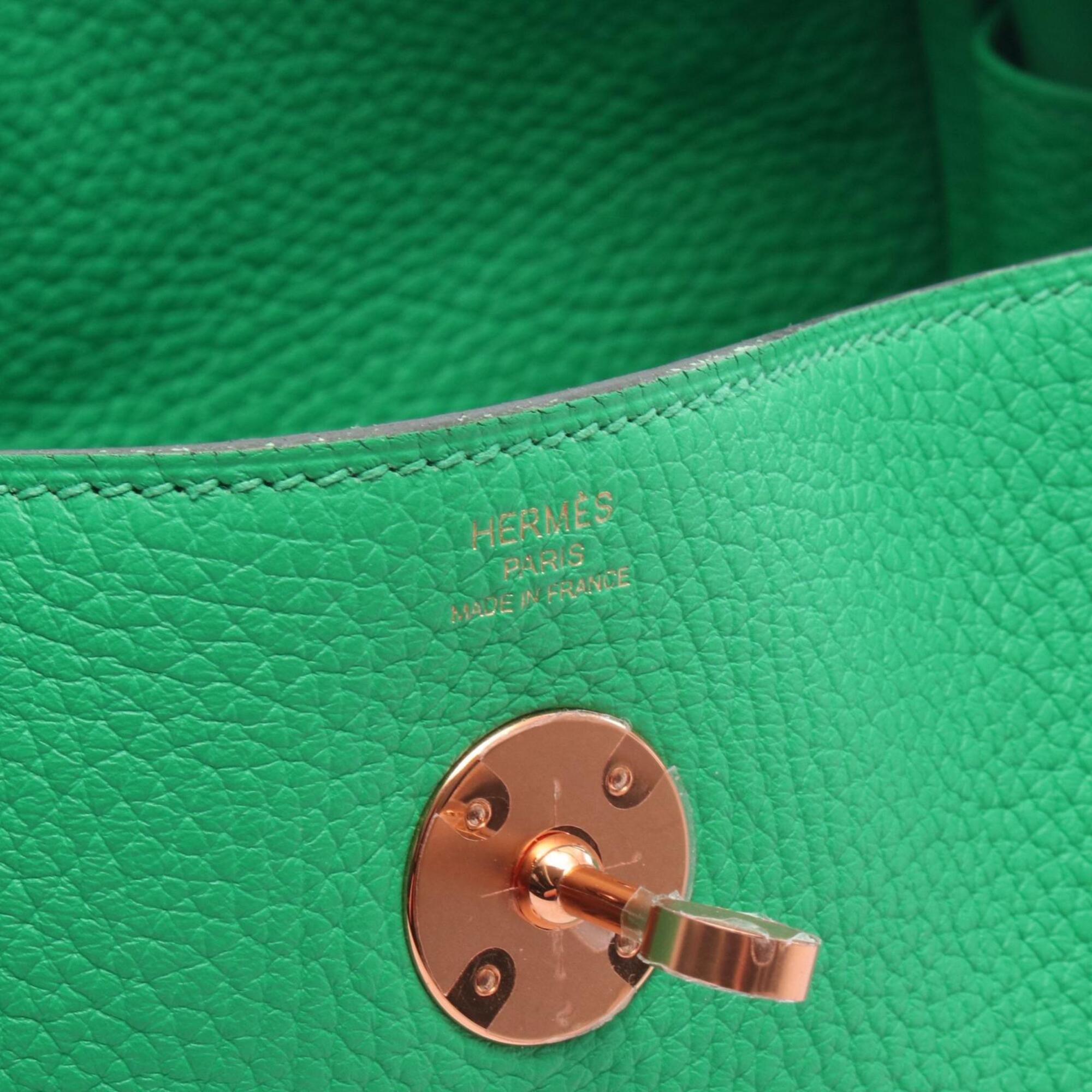 Hermes Green Mint Green Taurillon Clemence Leather Handbag Shoulder Bag (Pre-Owned)